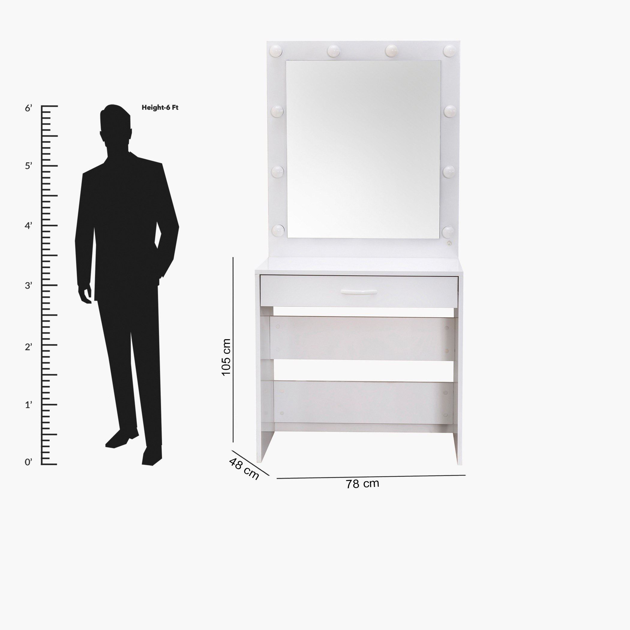طاولة تزيين بمرآة وأضواء من هالمستاد-hbxfurniture-bedroom-dressersandmirrors-image-9