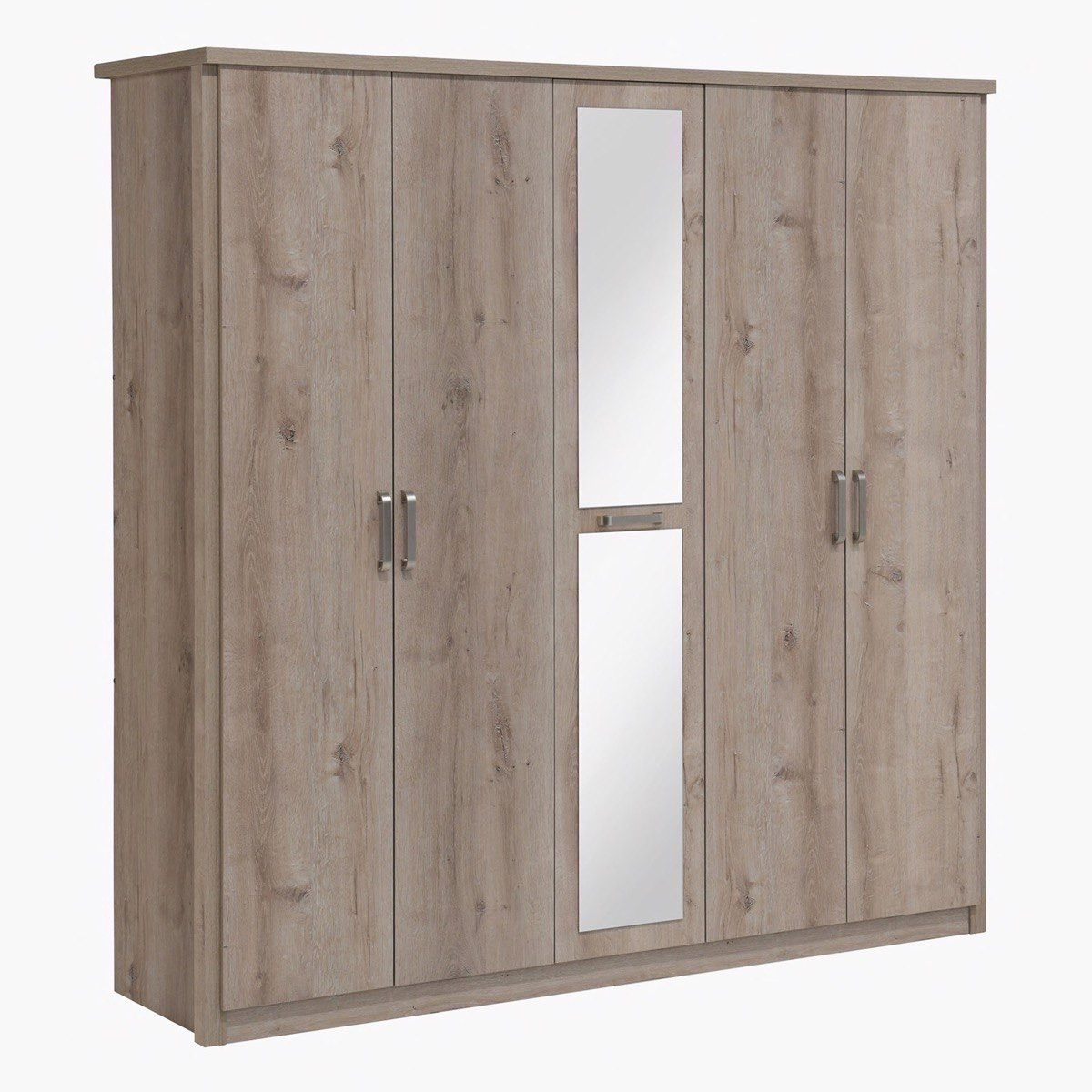 Denver 5-Door Wardrobe with Mirror-hbxfurniture-wardrobes-image-2