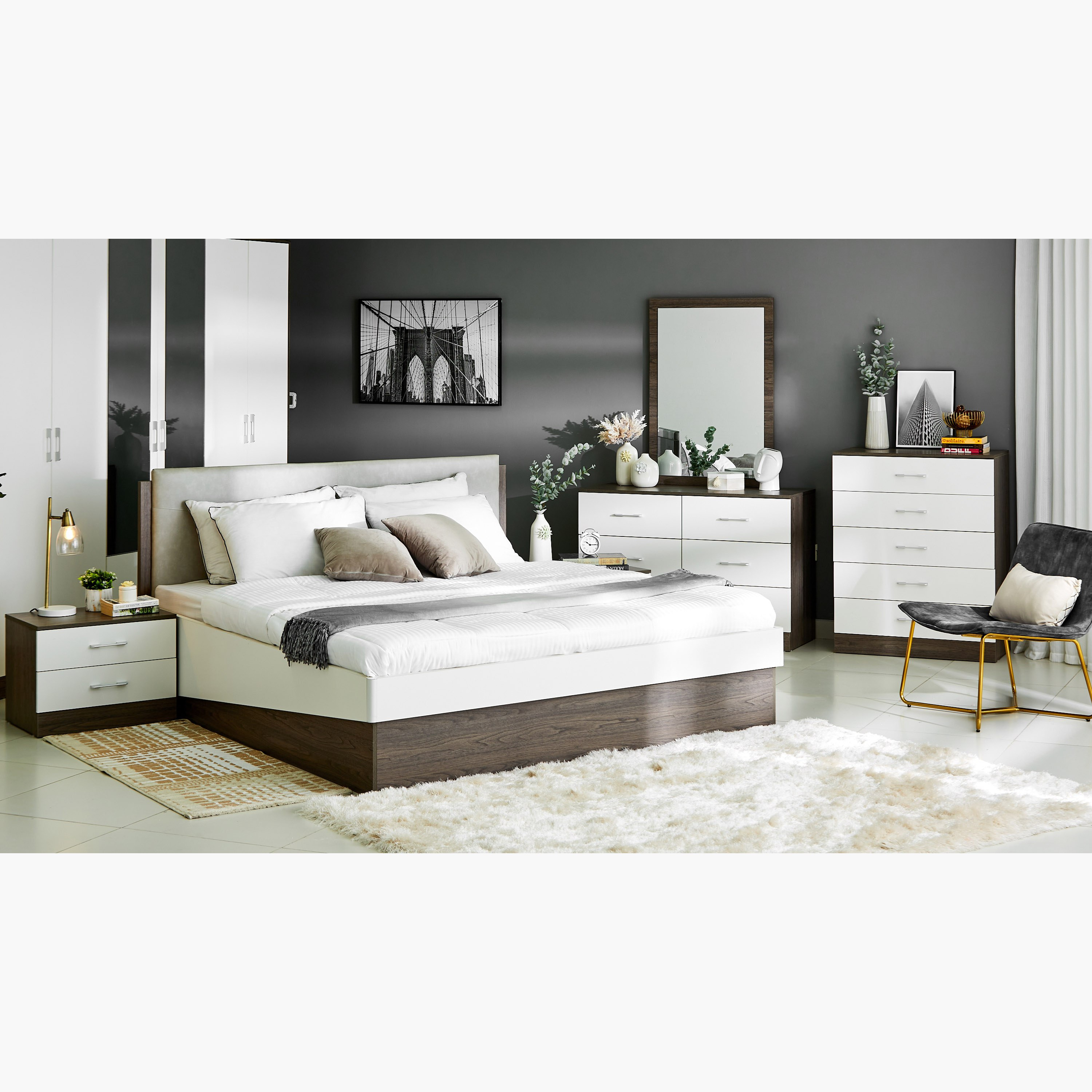 Zegna 5-Piece King Bedroom Set - 180x200 cm-hbxbedroom-bedsandbedsets-bedroomsets-king-image-1