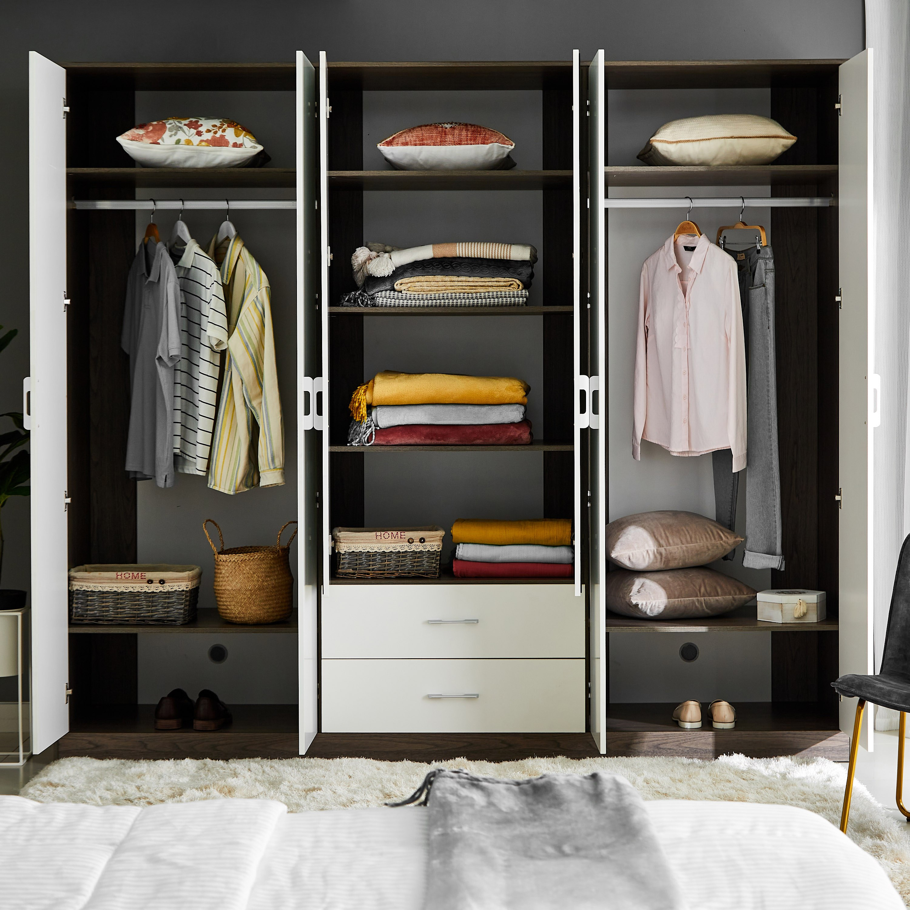 خزانة ملابس 6 أبواب بمرايا من زيجنا-hbxfurniture-wardrobes-image-4