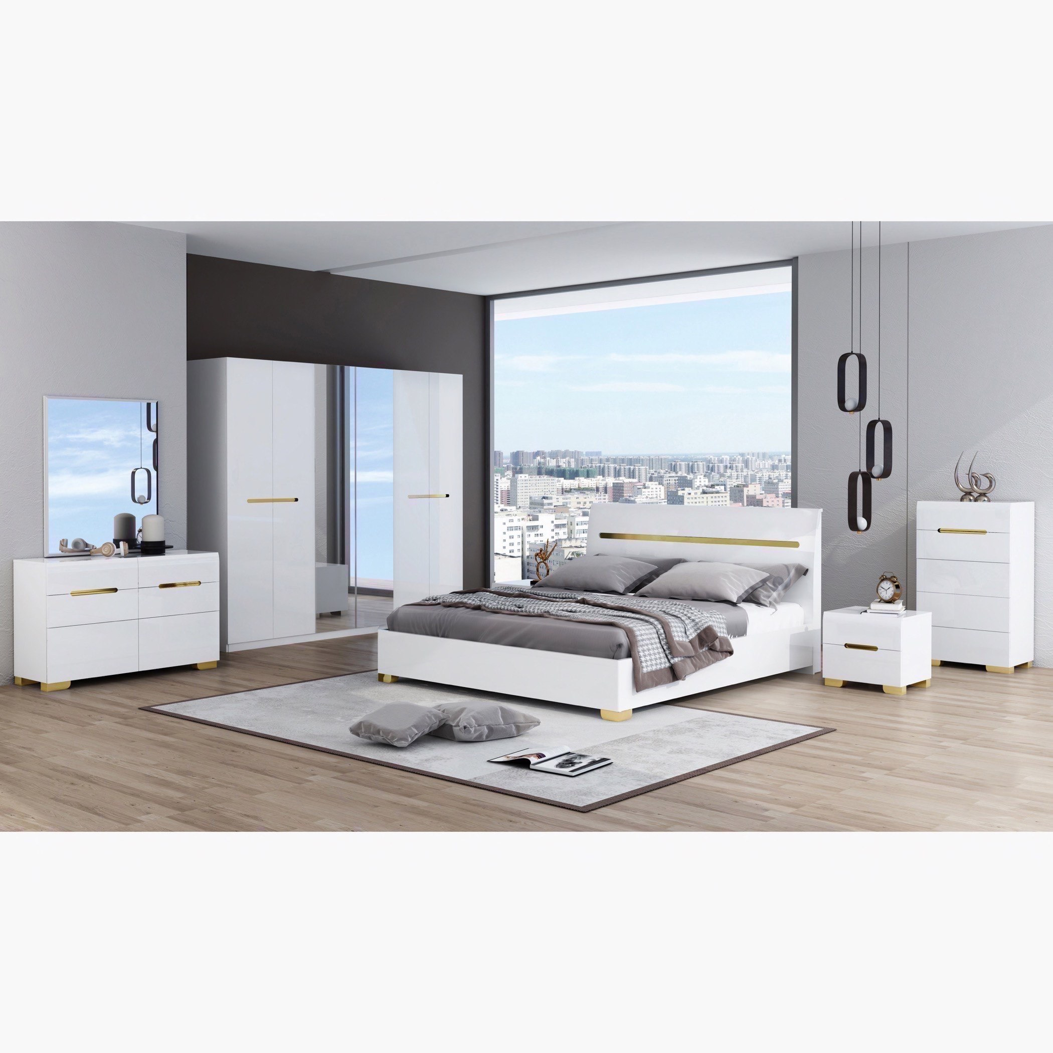 طقم غرفة نوم كينج 5 قطع من أنديز - 180x200 سم-hbxbedroom-bedsandbedsets-bedroomsets-king-image-2