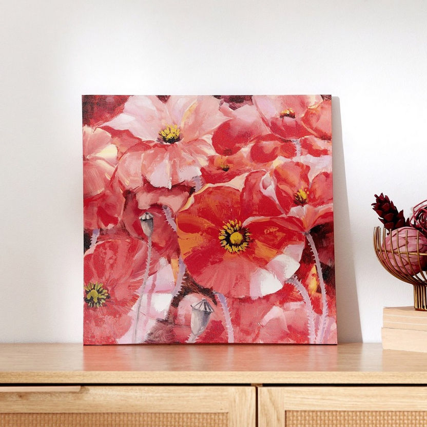 Buy Elmer Poppy Flowers Canvas Printed Framed Picture - 40x2x40 cm ...