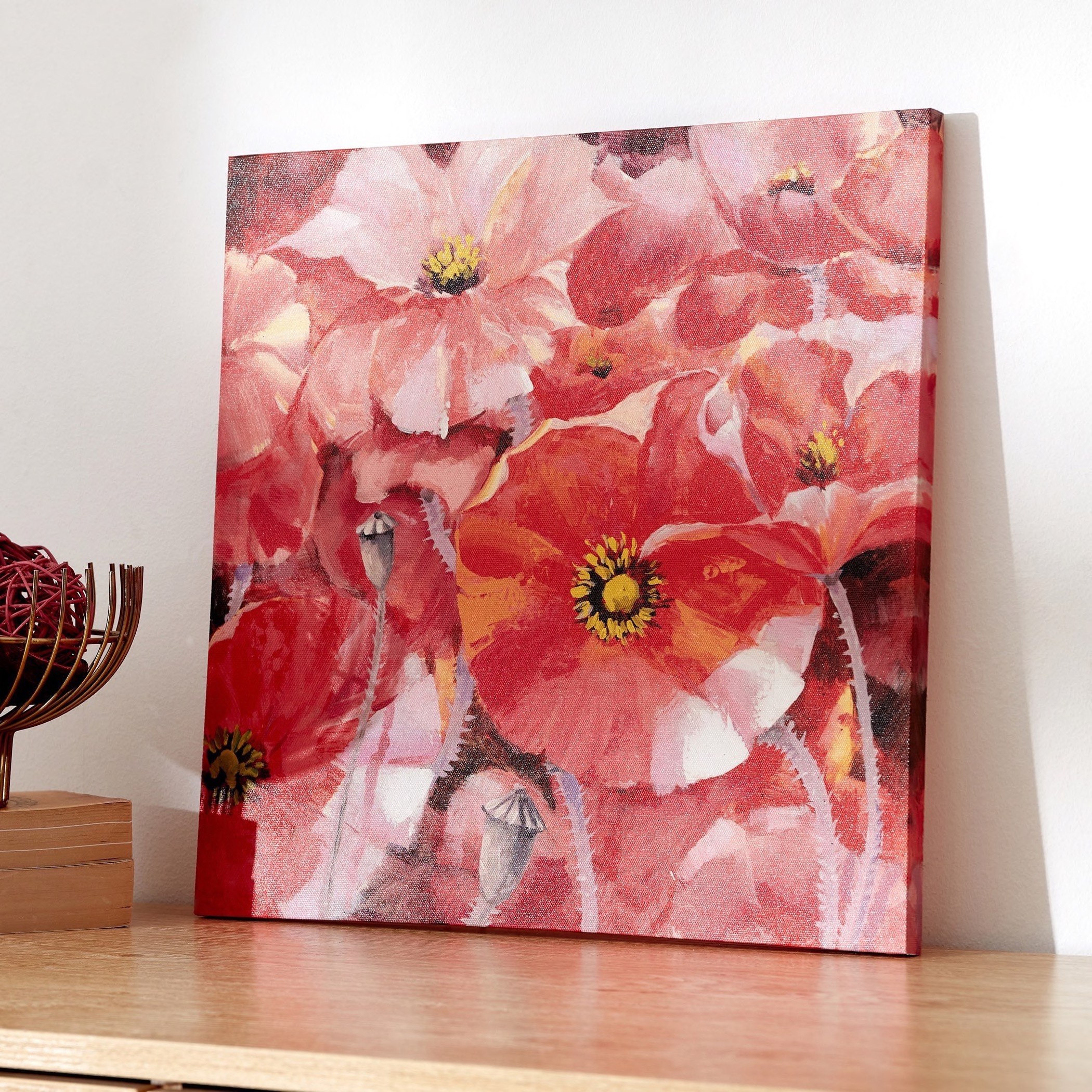 لوحة كانفاس مؤطرة بطبعات زهور الخشخاش من إلمر - 40x2x40 سم-hbxhomeware-hbxdecorandfurnishings-image-2