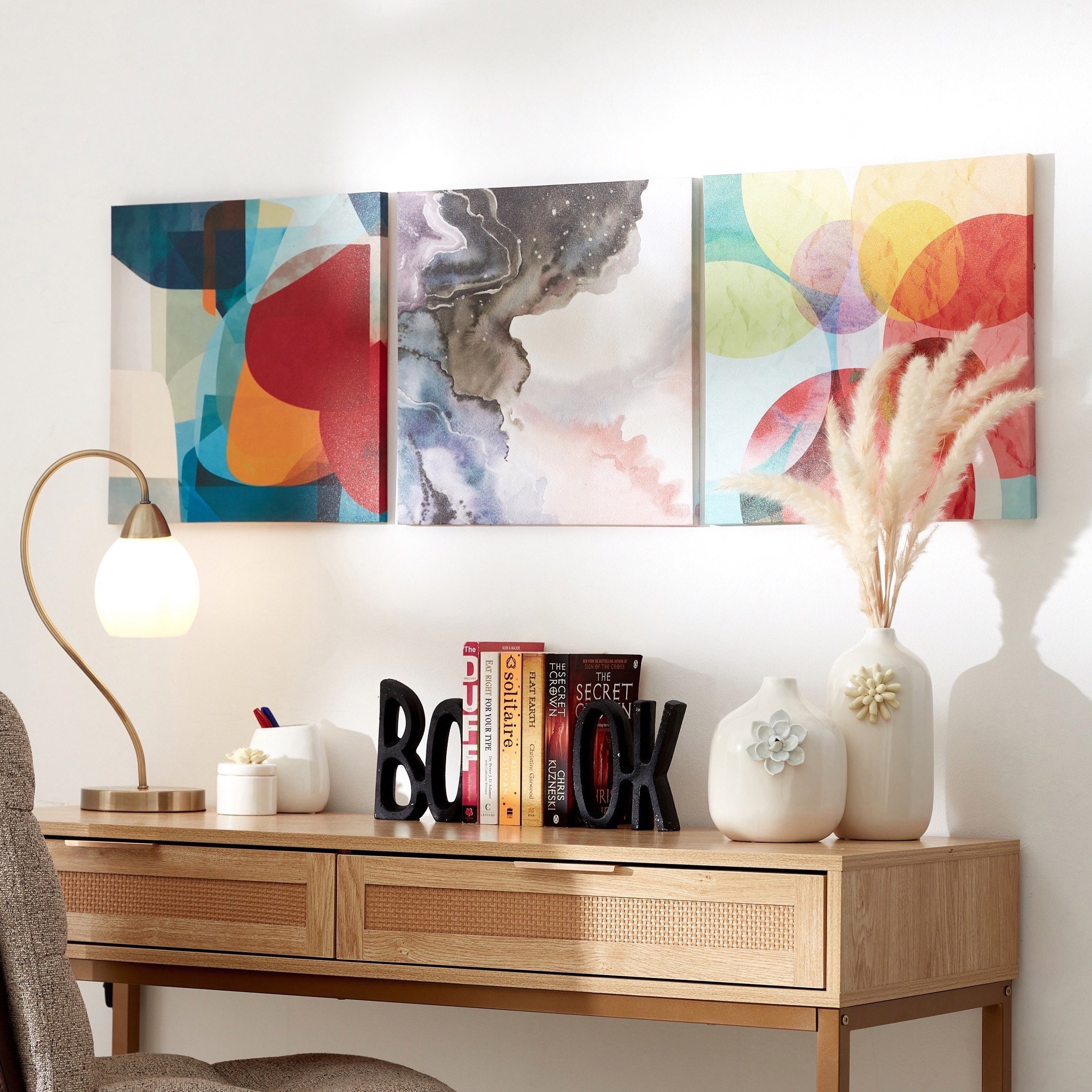 لوحة كانفاس مؤطّرة بطبعات هندسية من نيلا - 40x2x40 سم-hbxhomeware-hbxdecorandfurnishings-image-4