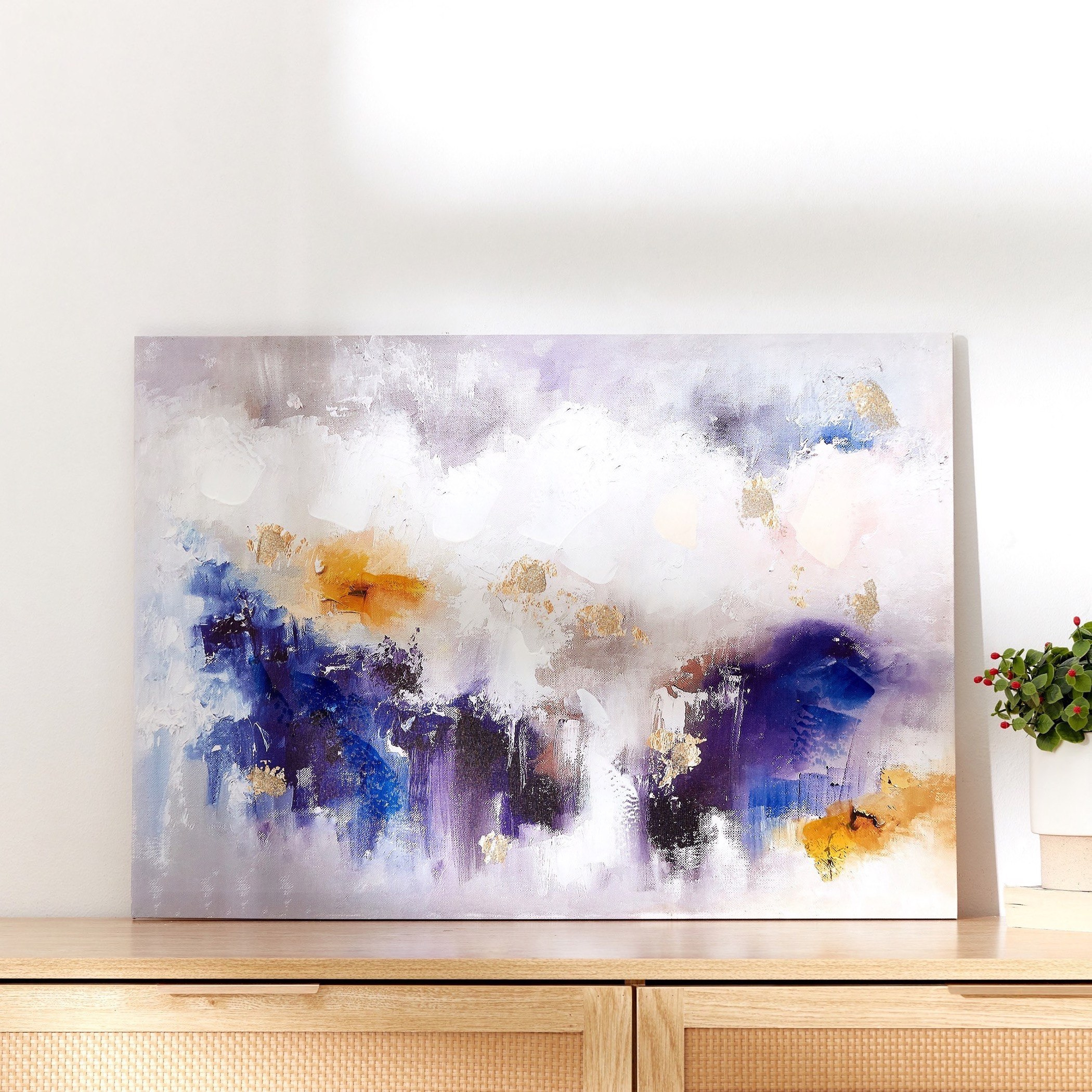 Nela Dusky Abstract Printed and Handpainted Framed Picture - 70x2x50 cm-hbxhomeware-hbxdecorandfurnishings-image-1