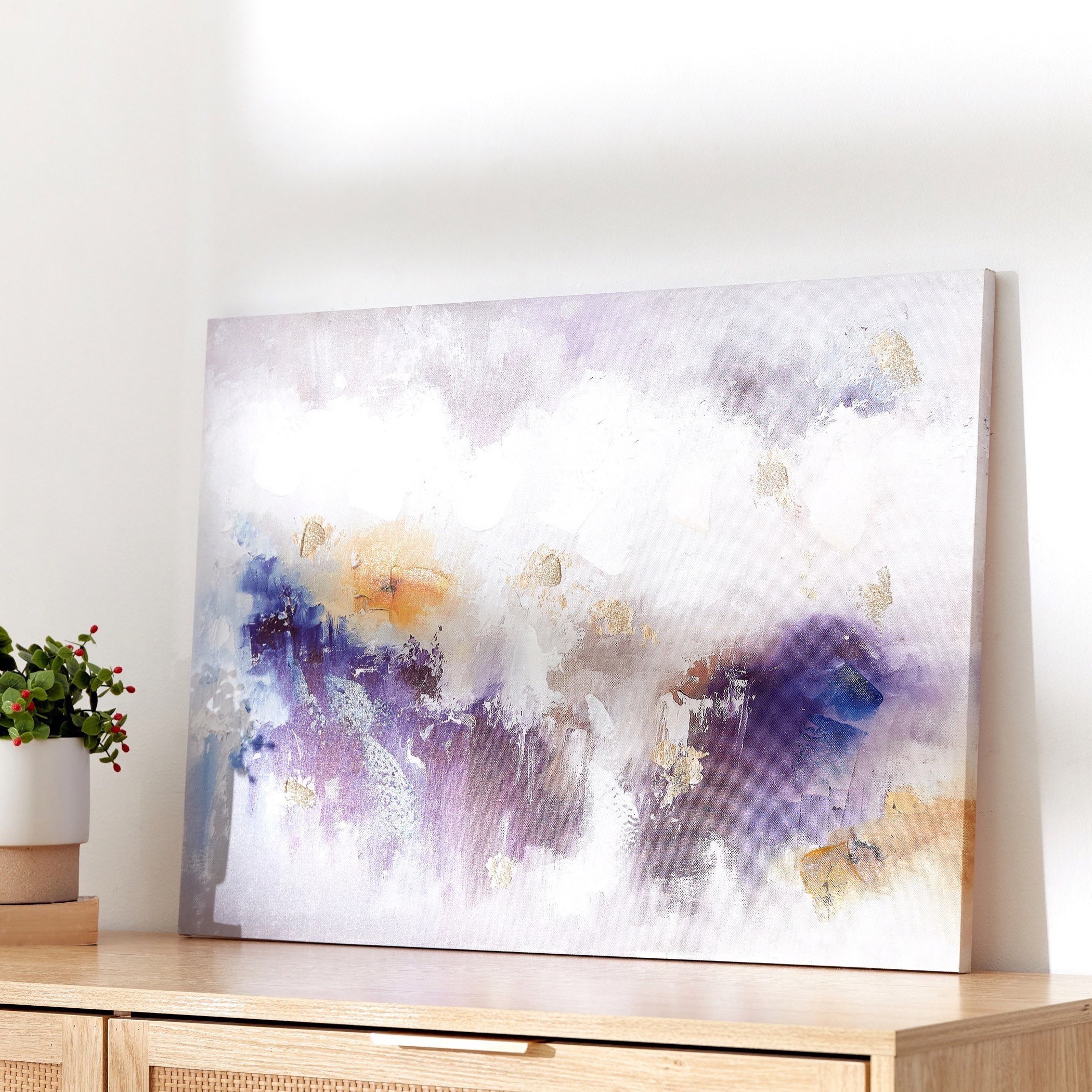 Nela Dusky Abstract Printed and Handpainted Framed Picture - 70x2x50 cm-hbxhomeware-hbxdecorandfurnishings-image-2