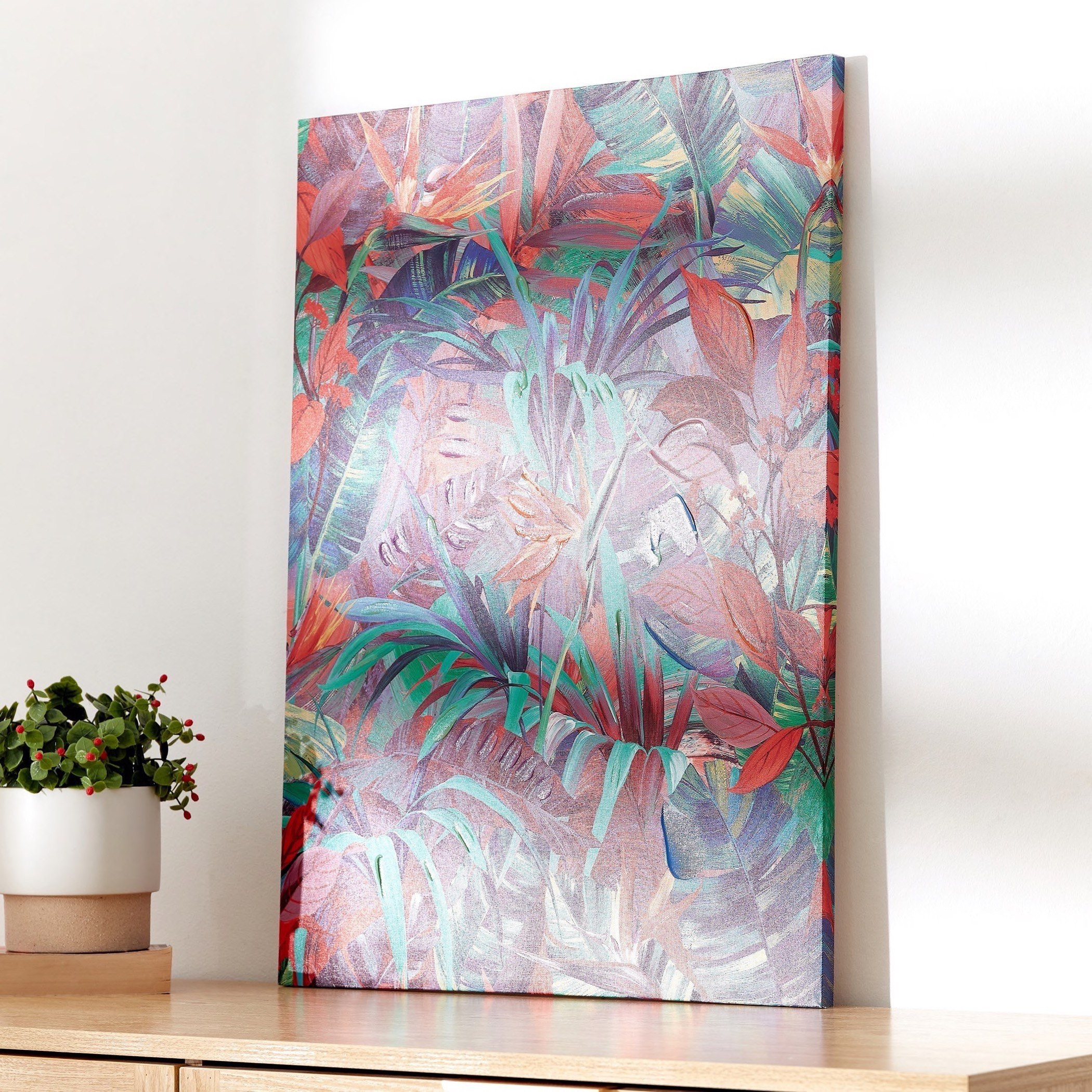 لوحة مؤطرة مرسومة يدويا بطبعات أزهار وأوراق شجر من نيلا - 50x2x70  سم-hbxhomeware-hbxdecorandfurnishings-image-2