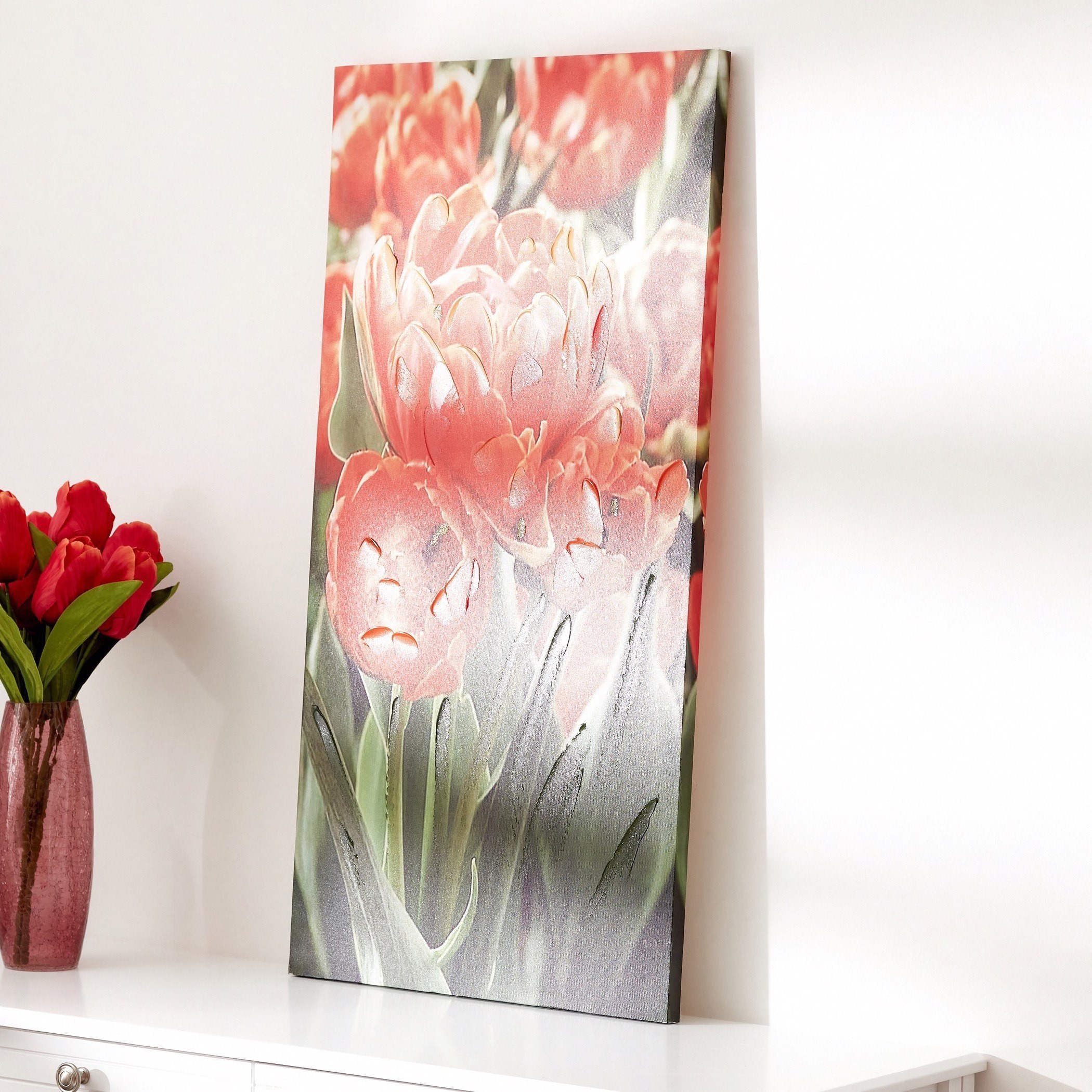 صورة مؤطرة مرسومة يدويًا بطبعات أزهار توليب حمراء من نيلا - 50x3x100 سم-PROMO_HB_AE_B1G1_250925-image-2