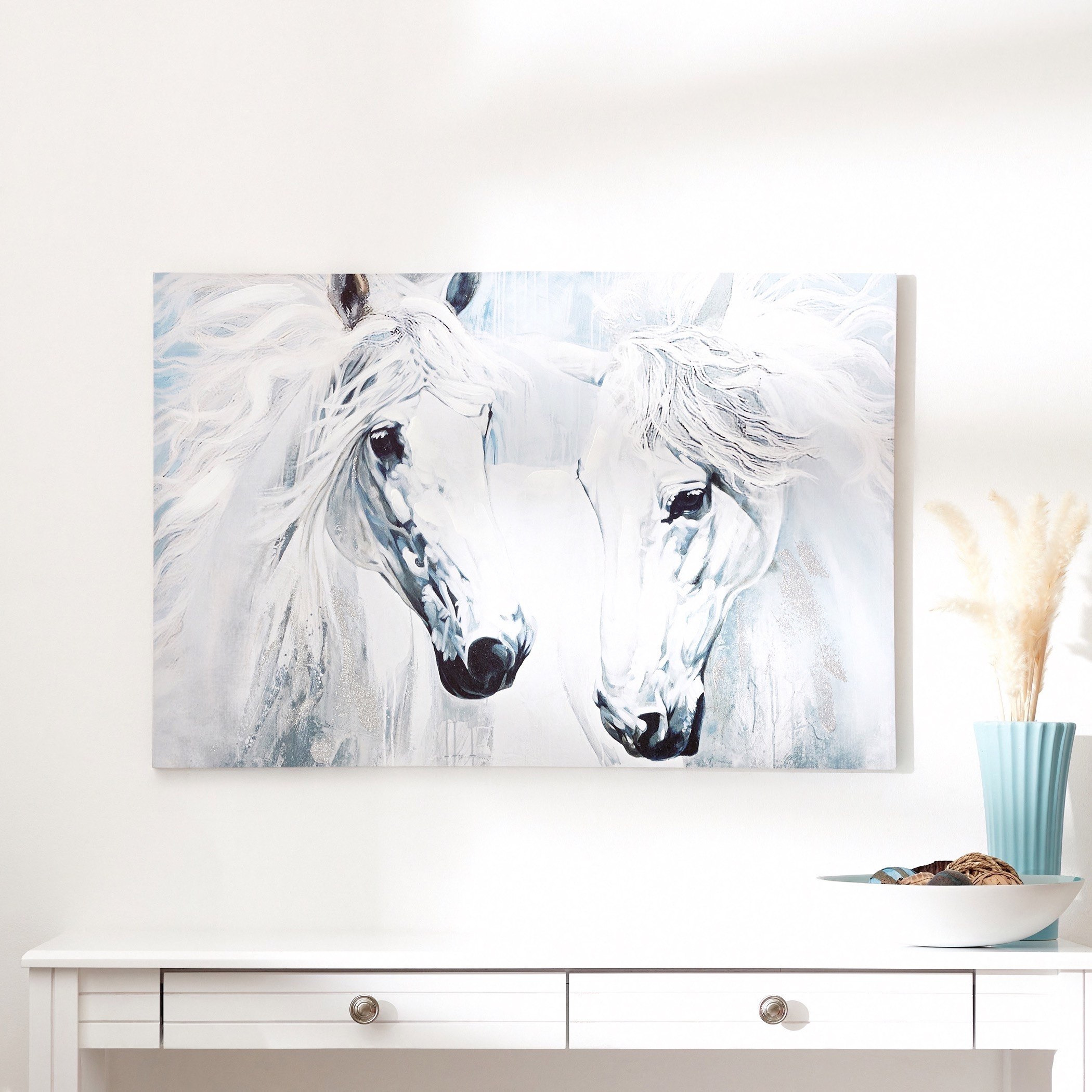 Nela Two Horses Printed and Painted Framed Picture - 90x3x60 cm-PROMO_HB_AE_B1G1_250925-image-1