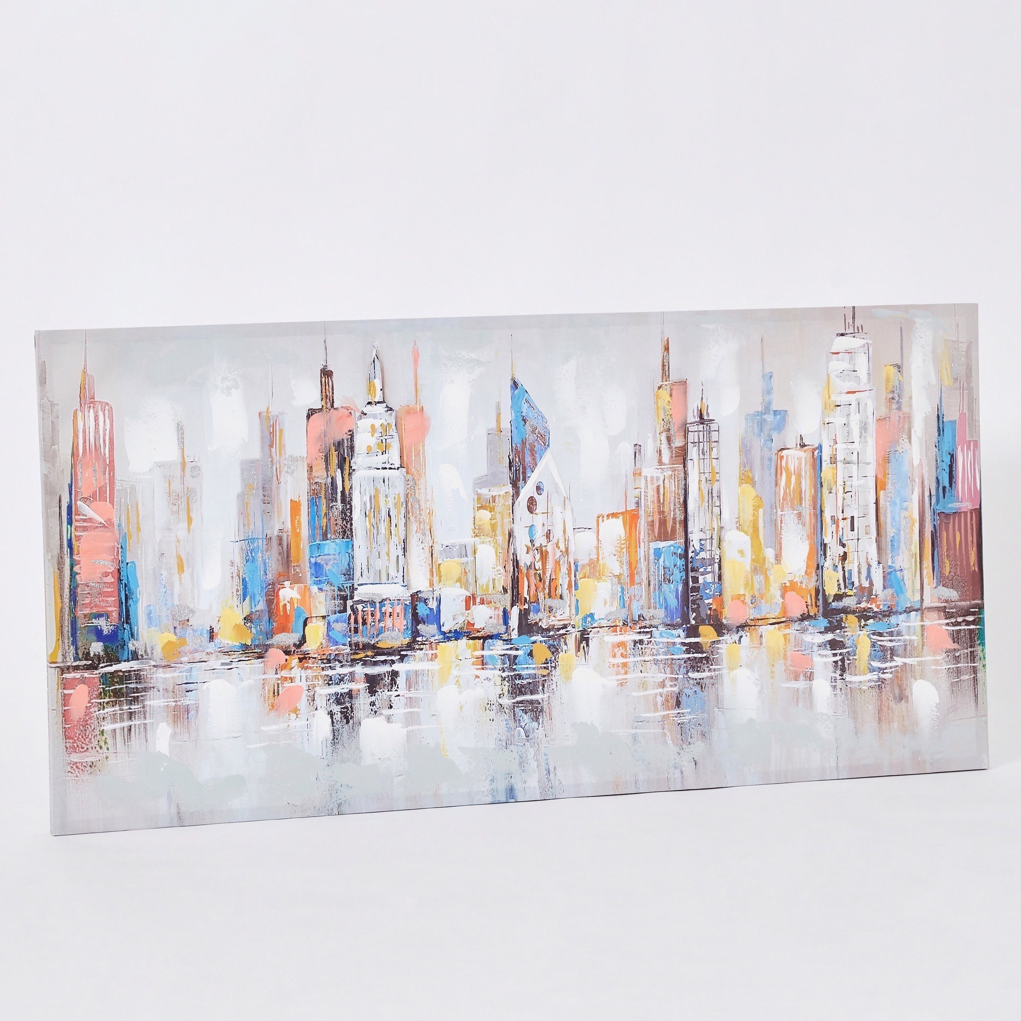 لوحة مؤطرة مرسومة يدويا بتصميم منظر مدينة من نيلا - 120x3x60 سم-hbxhomeware-hbxdecorandfurnishings-image-5