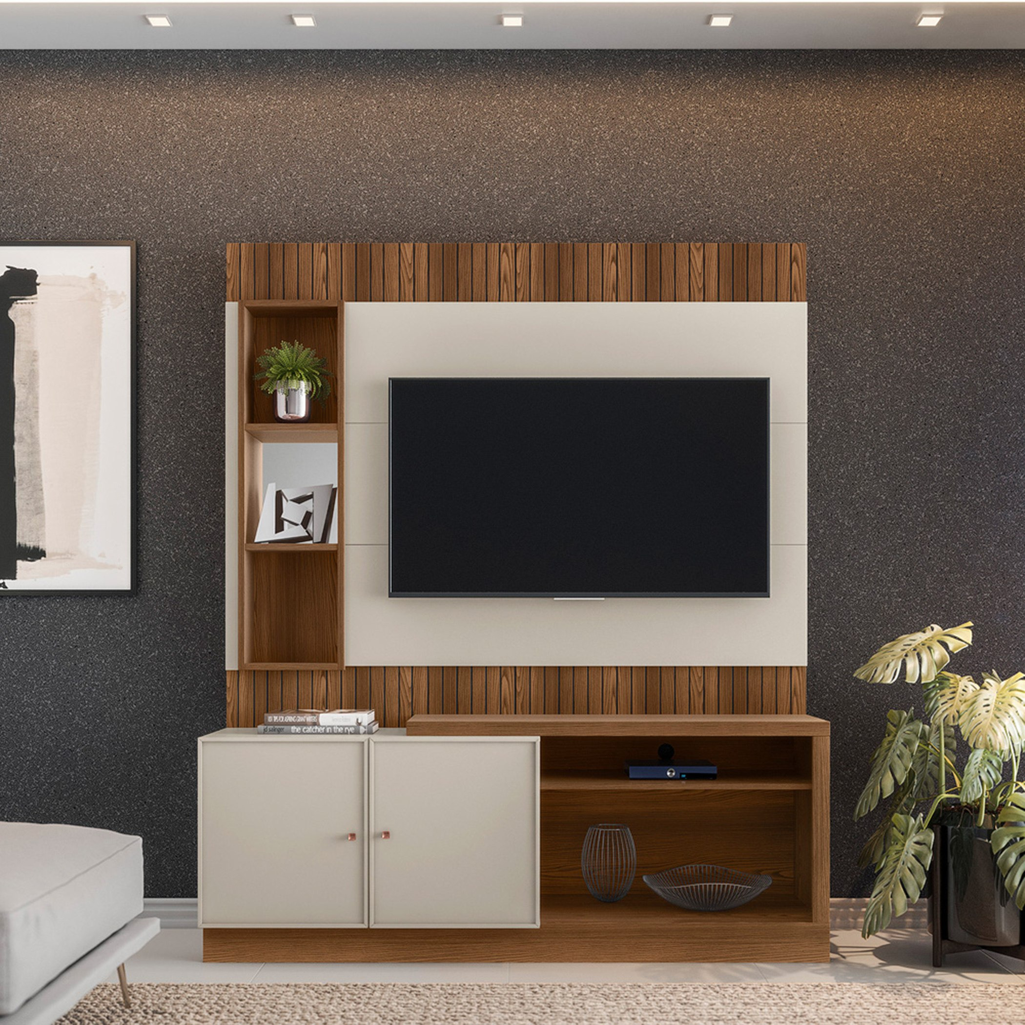 وحدة حائط للتلفاز حتى 55 بوصة من والثام-hbxlivingroom-mediaunitsandstorage-wallunits-image-1