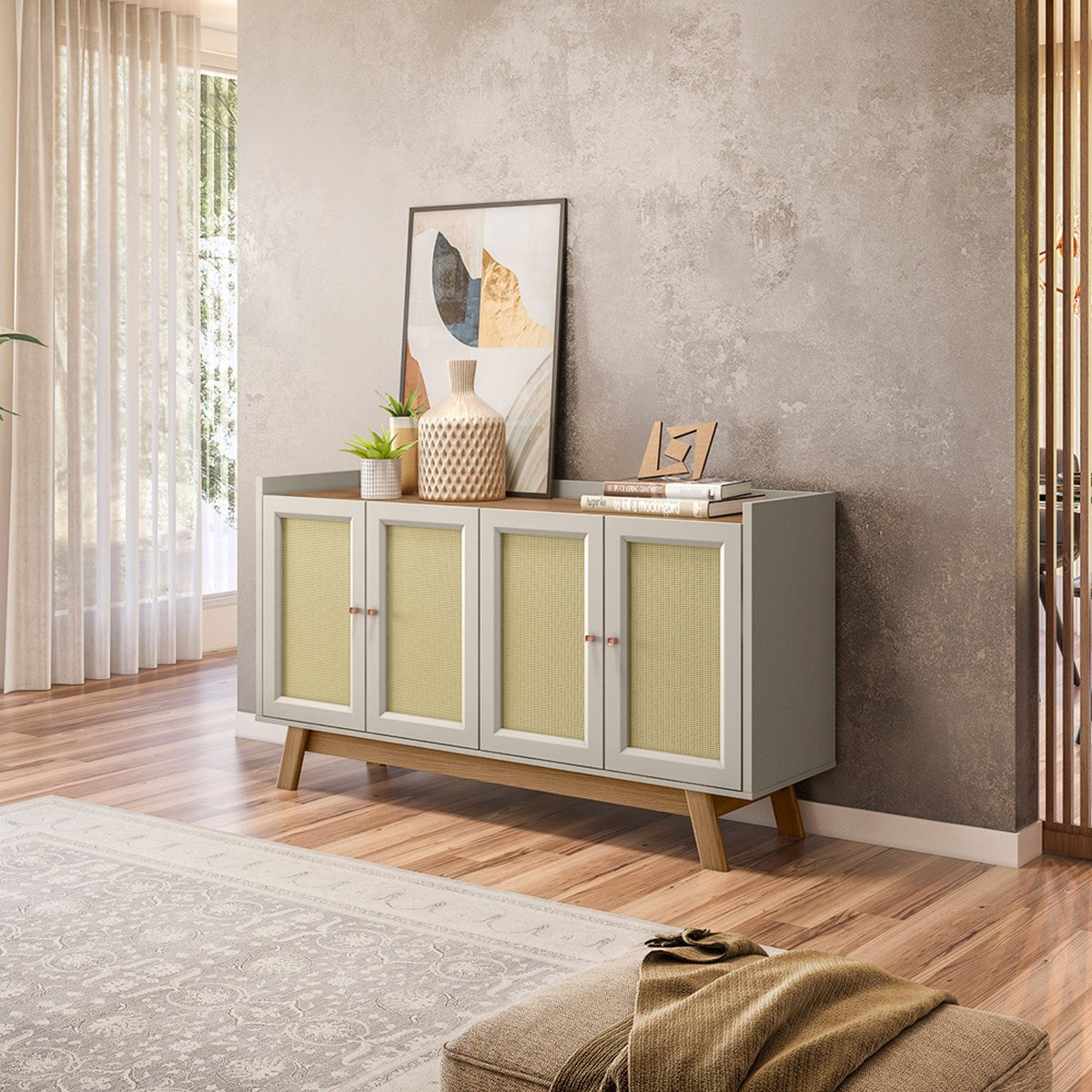 خزانة جانبية بـ4 أبواب من لازيو-hbxfurniture-diningroom-buffetsandsideboards-image-1