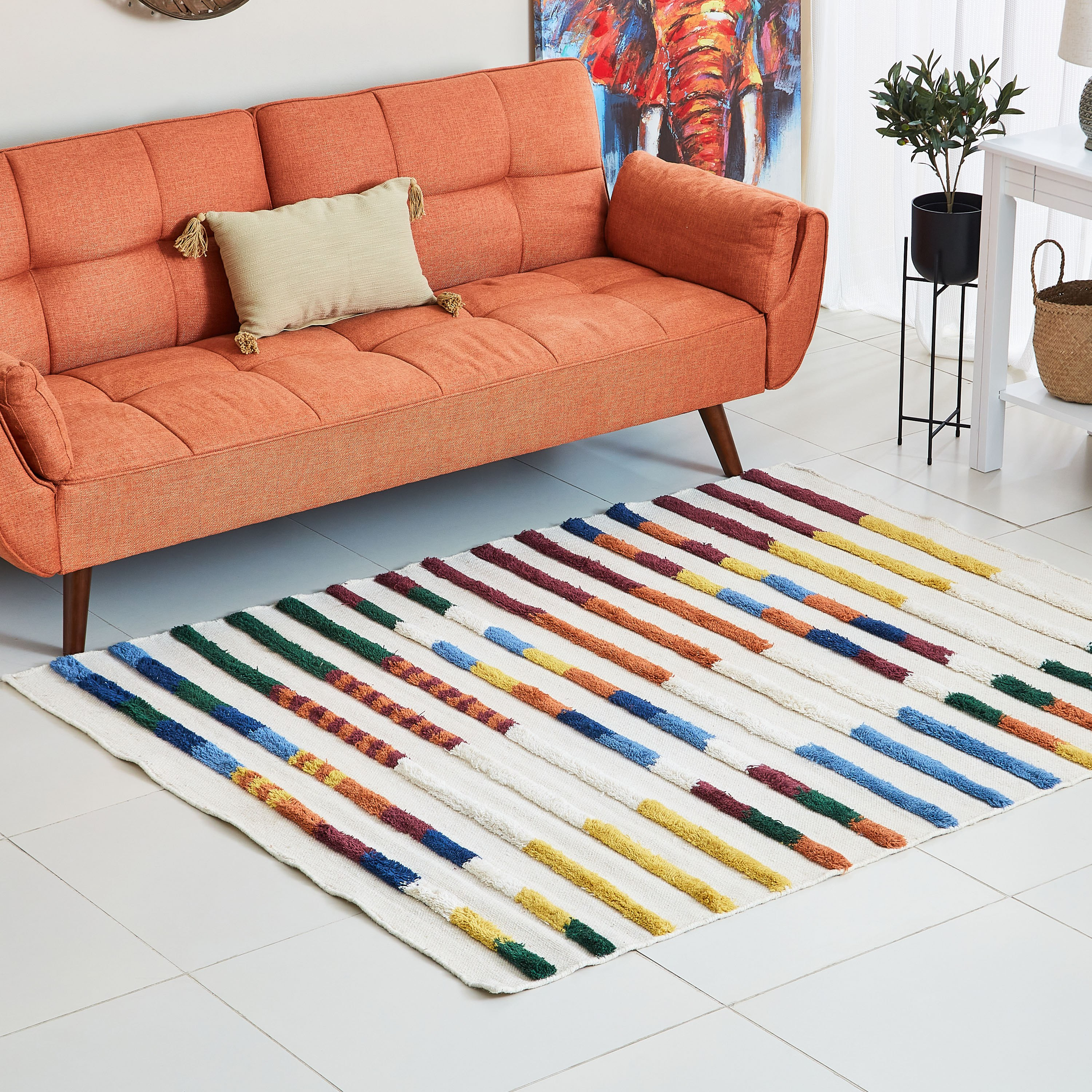 سجادة صوف مصنوعة يدويًا من كاميروون - 110x160 سم-hbxdecorandfurnishings-floorcoverings-rugs-image-1