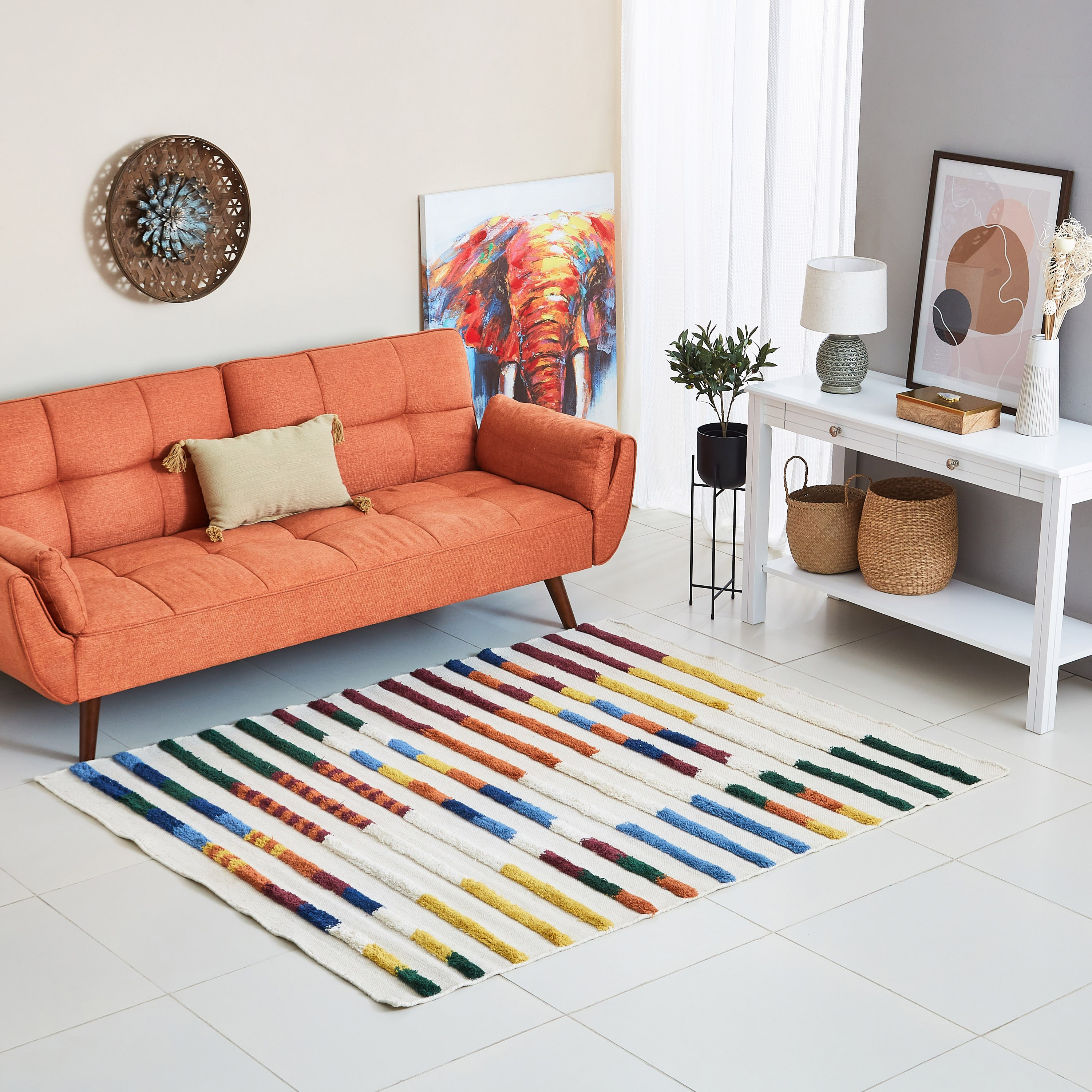 سجادة صوف مصنوعة يدويًا من كاميروون - 110x160 سم-hbxdecorandfurnishings-floorcoverings-rugs-image-4