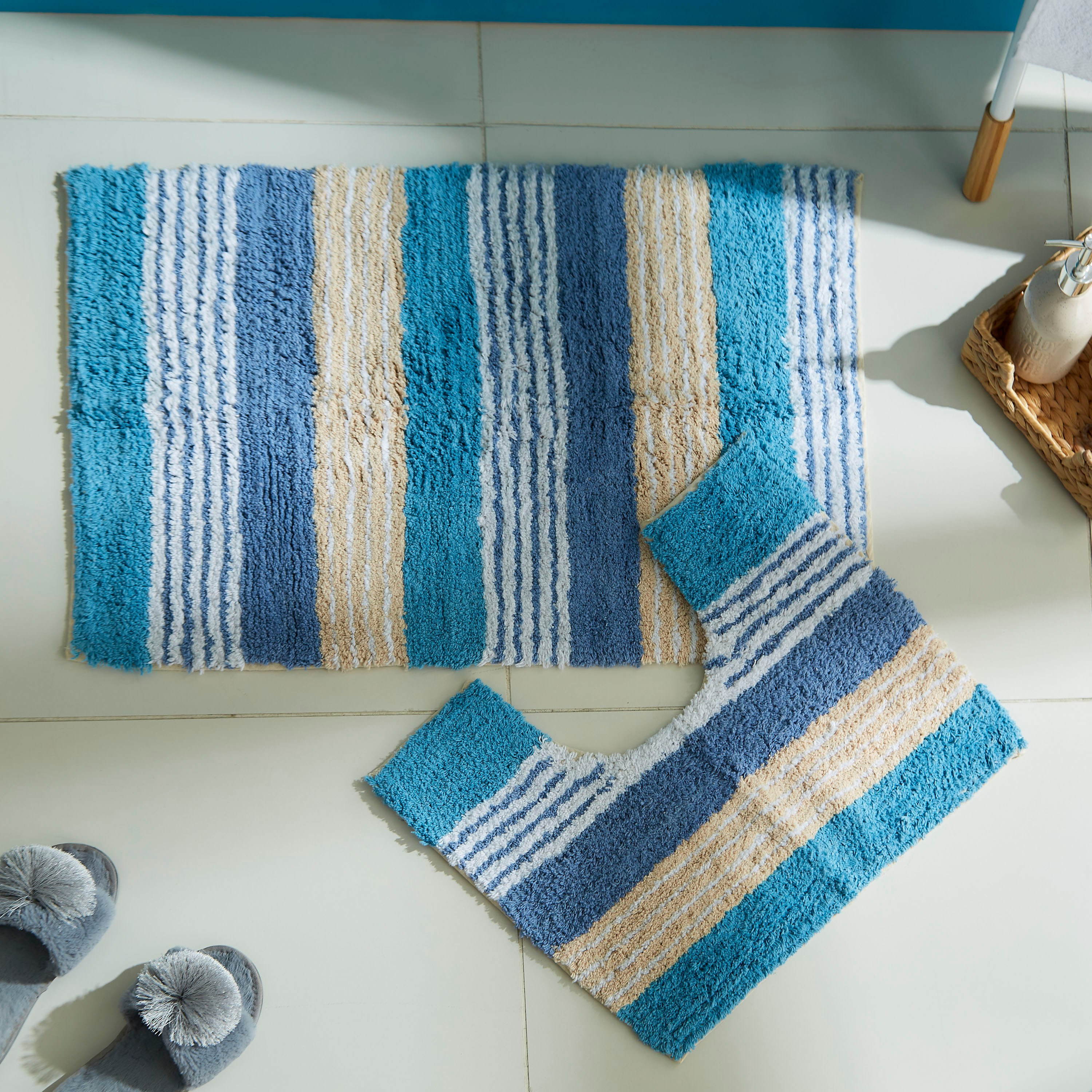 طقم سجادة حمام قطن قطعتين من هاربر- 50x80 سم-hbxbedroom-floorcoverings-bathmats-image-1