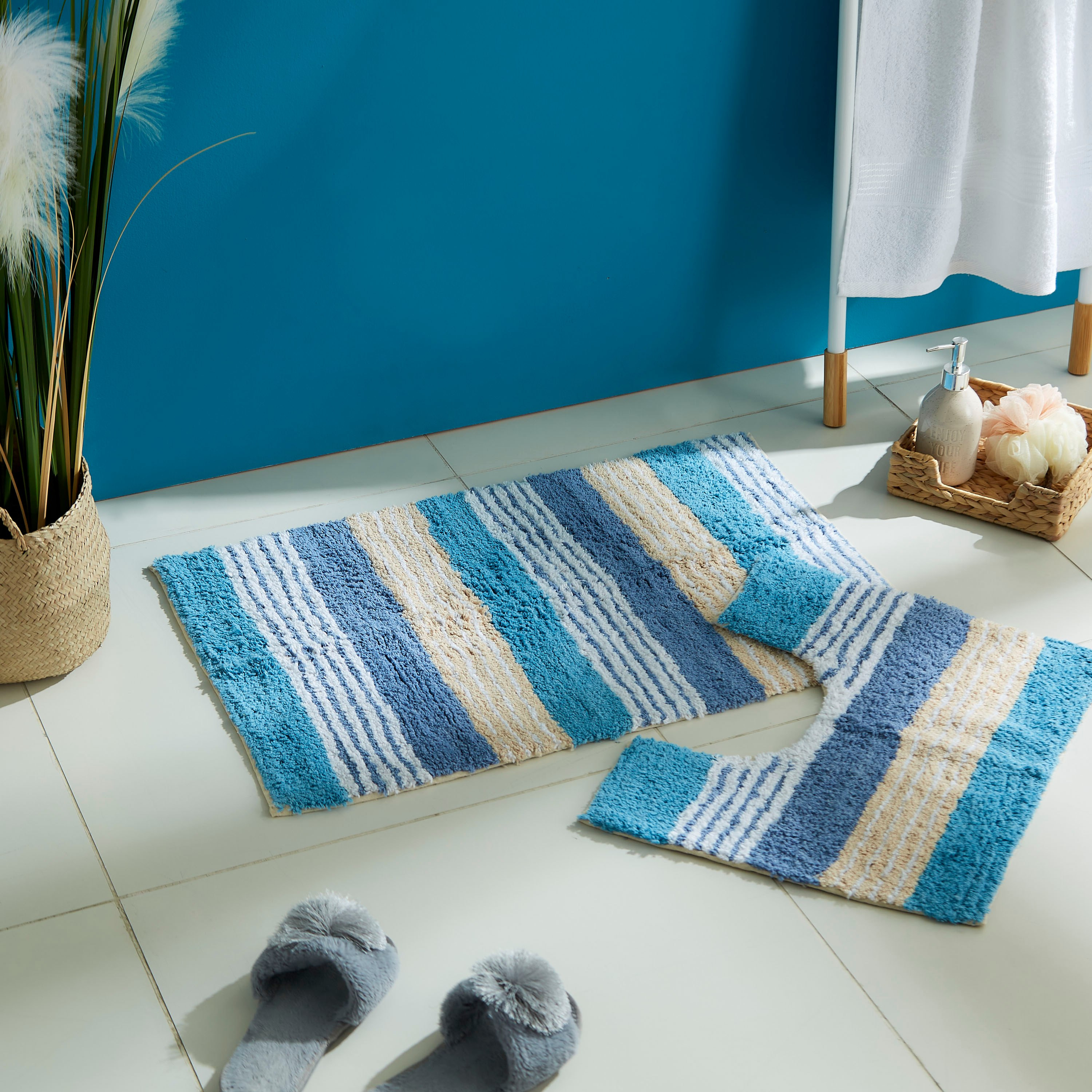 طقم سجادة حمام قطن قطعتين من هاربر- 50x80 سم-hbxbedroom-floorcoverings-bathmats-image-6