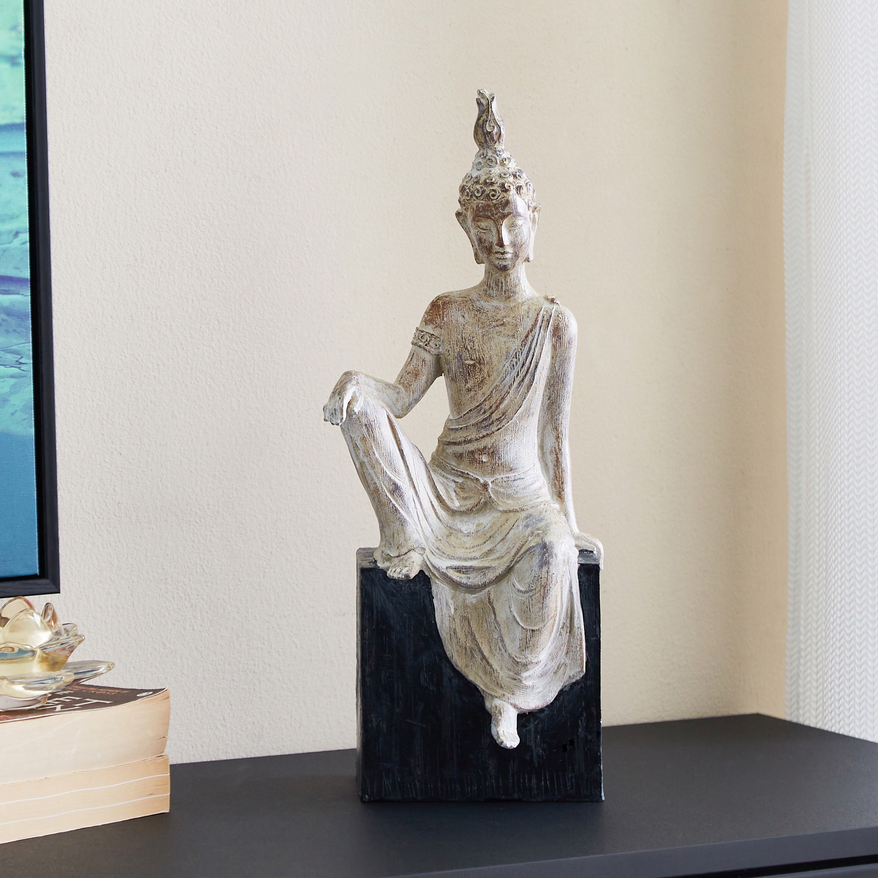قطعة ديكور بوليريسين بتصميم بوذا من إيسلا - 16x12.5x38.5 سم-hbxhomeware-homedecor-figurinesandornaments-image-2