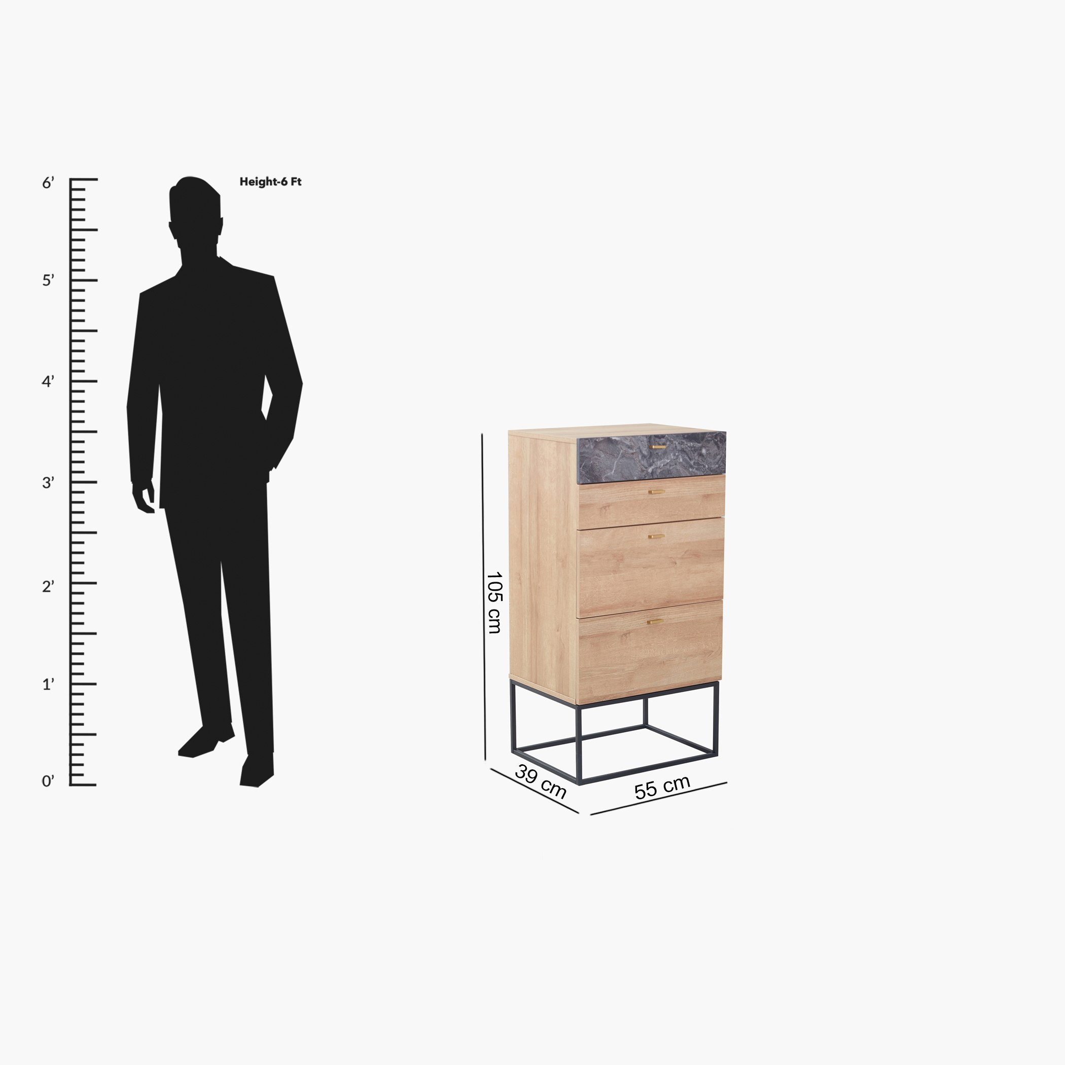 وحدة تخزين بـ 4 أدراج من بالتيمور-hbxfurniture-dressersandchests-chestofdrawers-image-7
