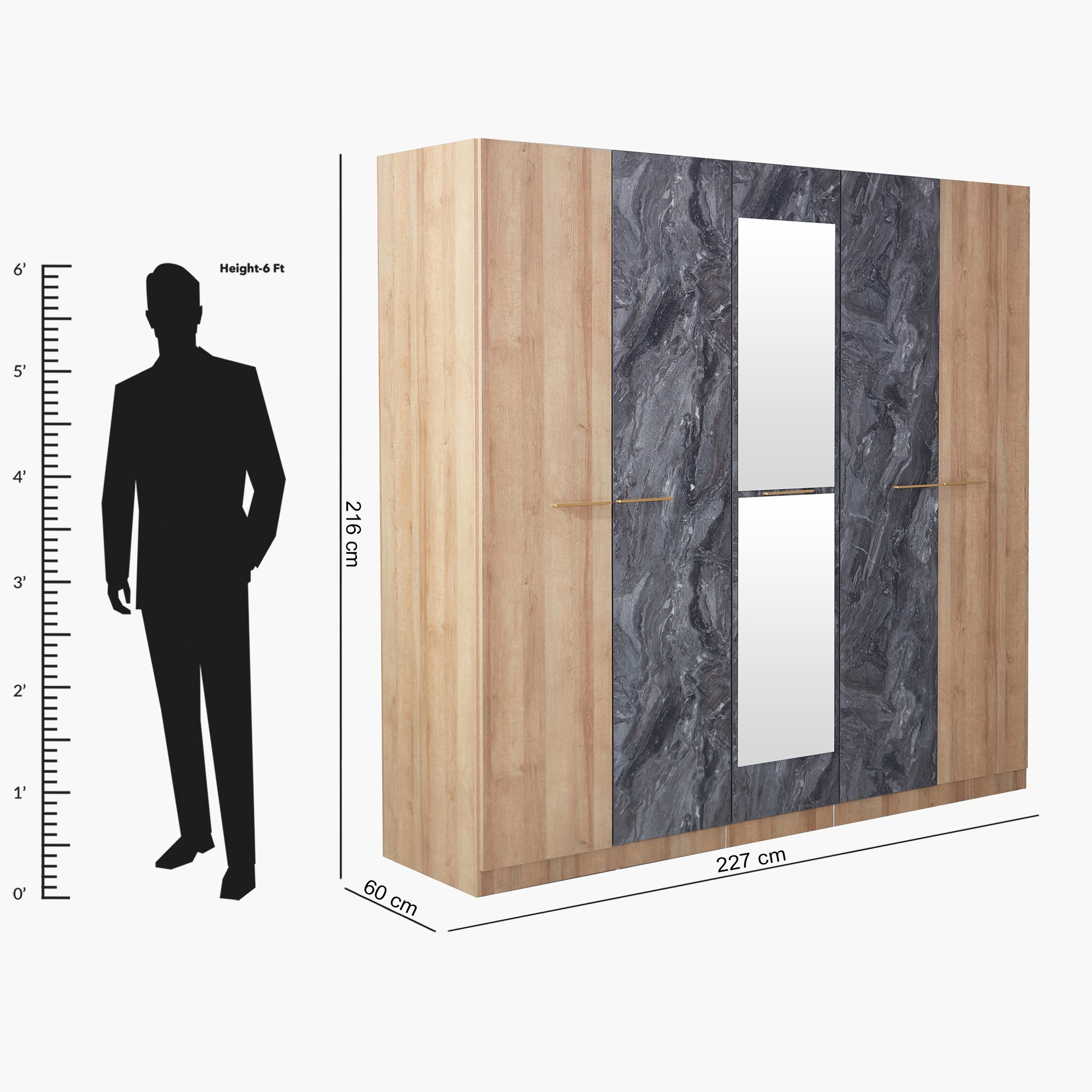 خزانة ملابس بـ 5 أبواب ومرآة من بالتيمور-hbxfurniture-wardrobes-image-8