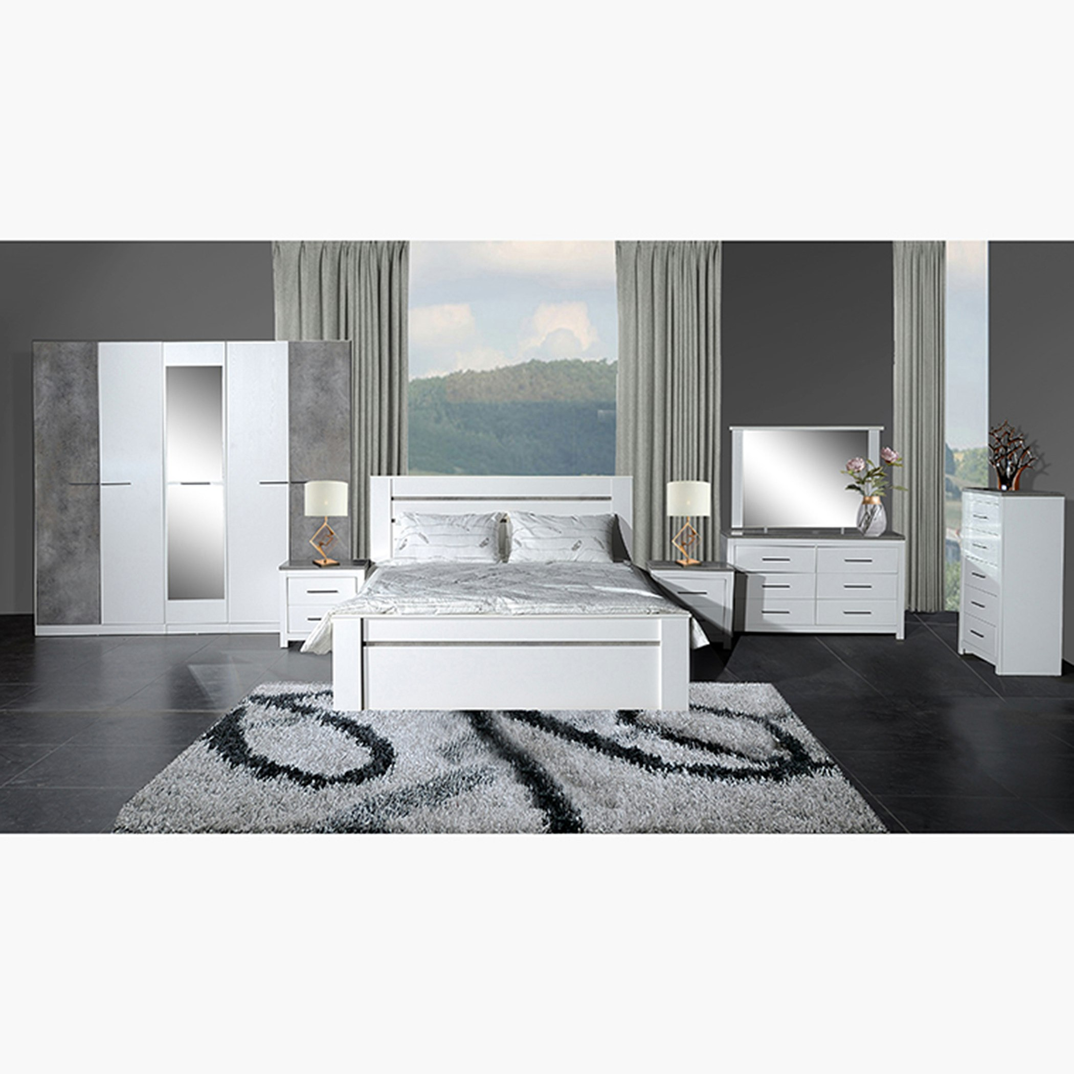 طقم غرفة نوم كينج 5 قطع - سيدني من موڤو  - 180x200 سم-hbxbedroom-bedsandbedsets-bedroomsets-king-image-18