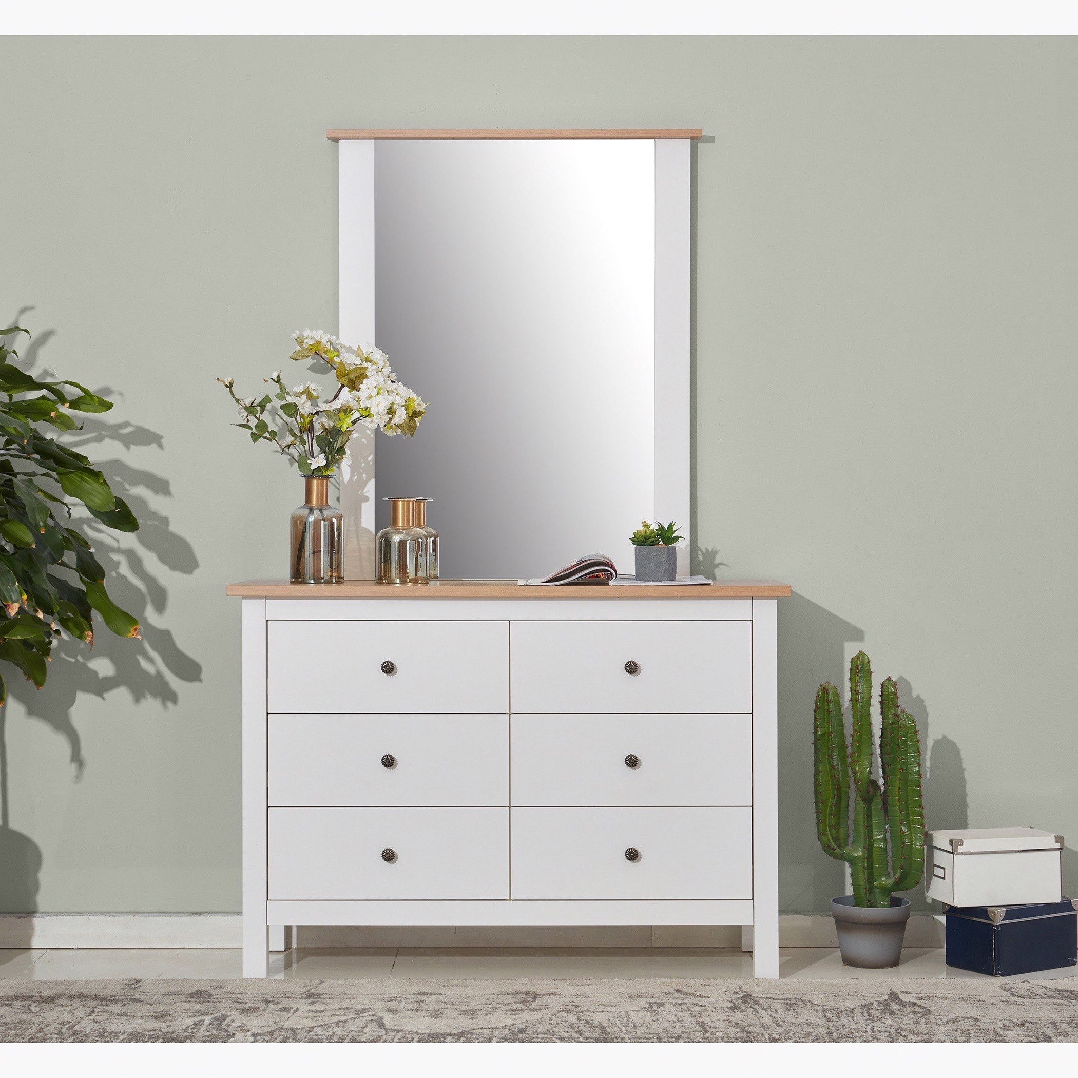 مرآة دون طاولة تزيين مزدوجة 6 أدراج من هامبتون-hbxfurniture-kidsroom-kidsdressersandmirrors-image-1
