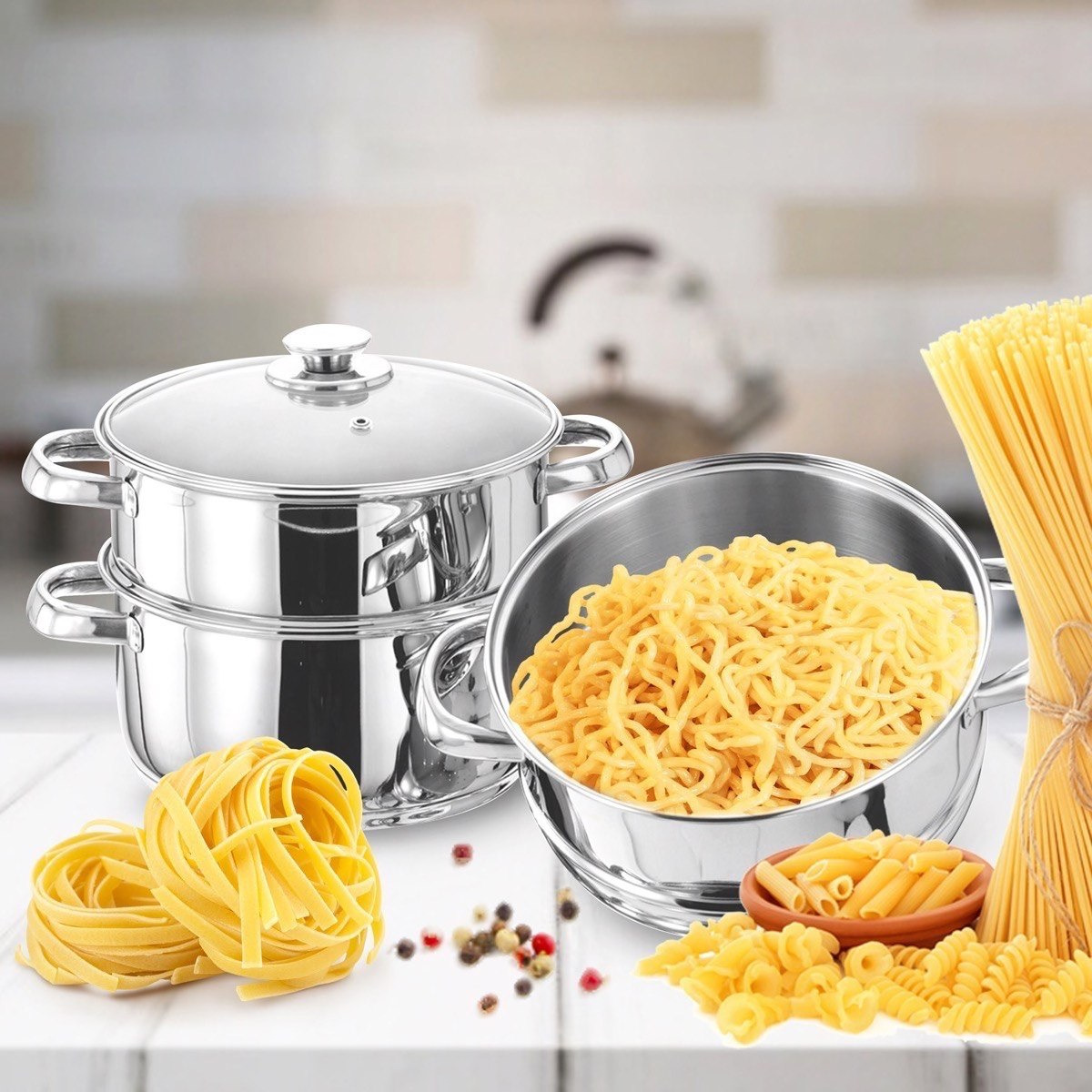 Fiona 3-Tier Steamer with Lid - 20 cm-hbxhomeware-hbxkitchen-image-1