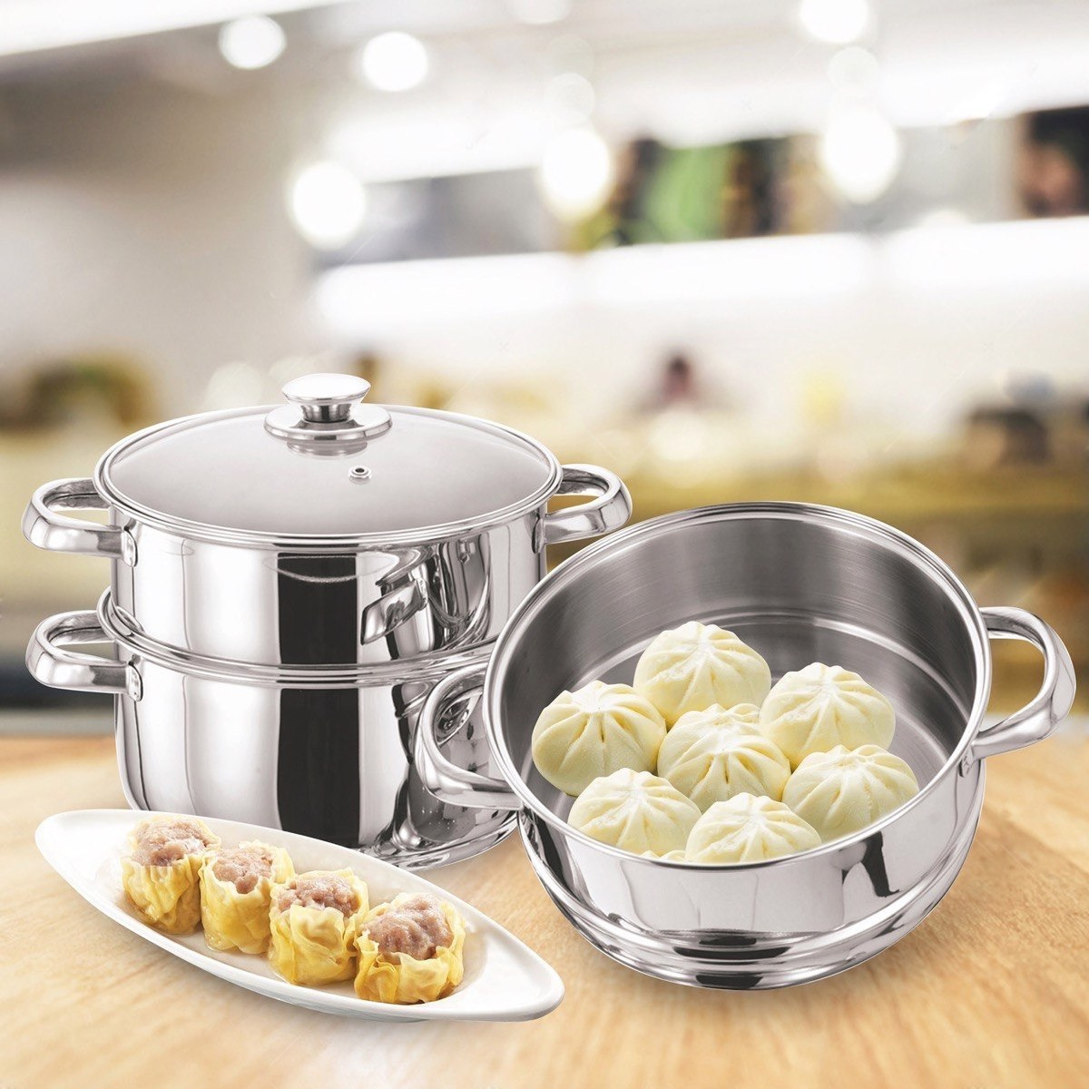 Fiona 3-Tier Steamer with Lid - 28 cm-hbxhomeware-hbxkitchen-image-1