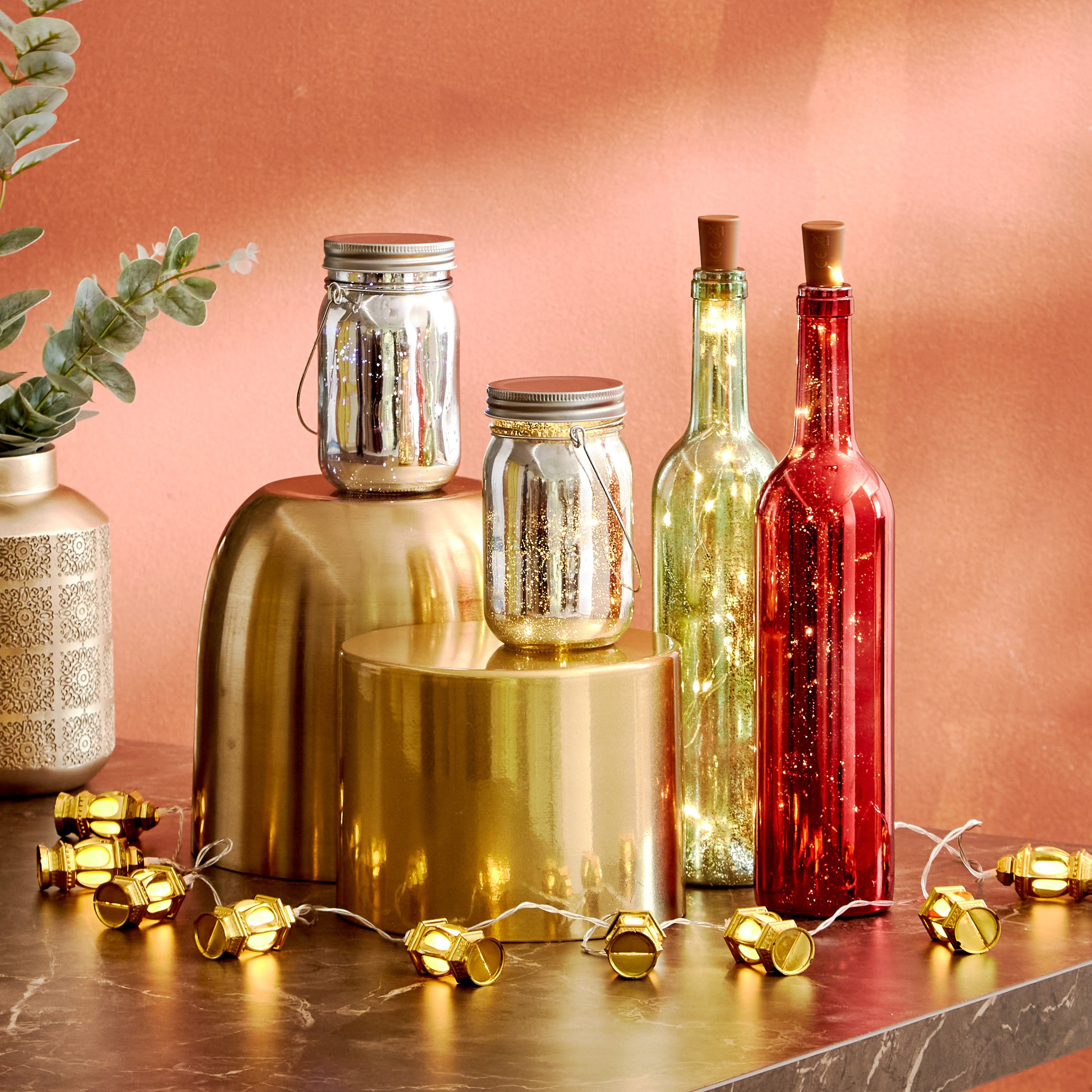 Orla Glass Cylindrical Bottle with 10 Micro LED Lights - 8x8x13.5 cm-hbxdiningroom-lighting-decorativesandstringlights-image-6