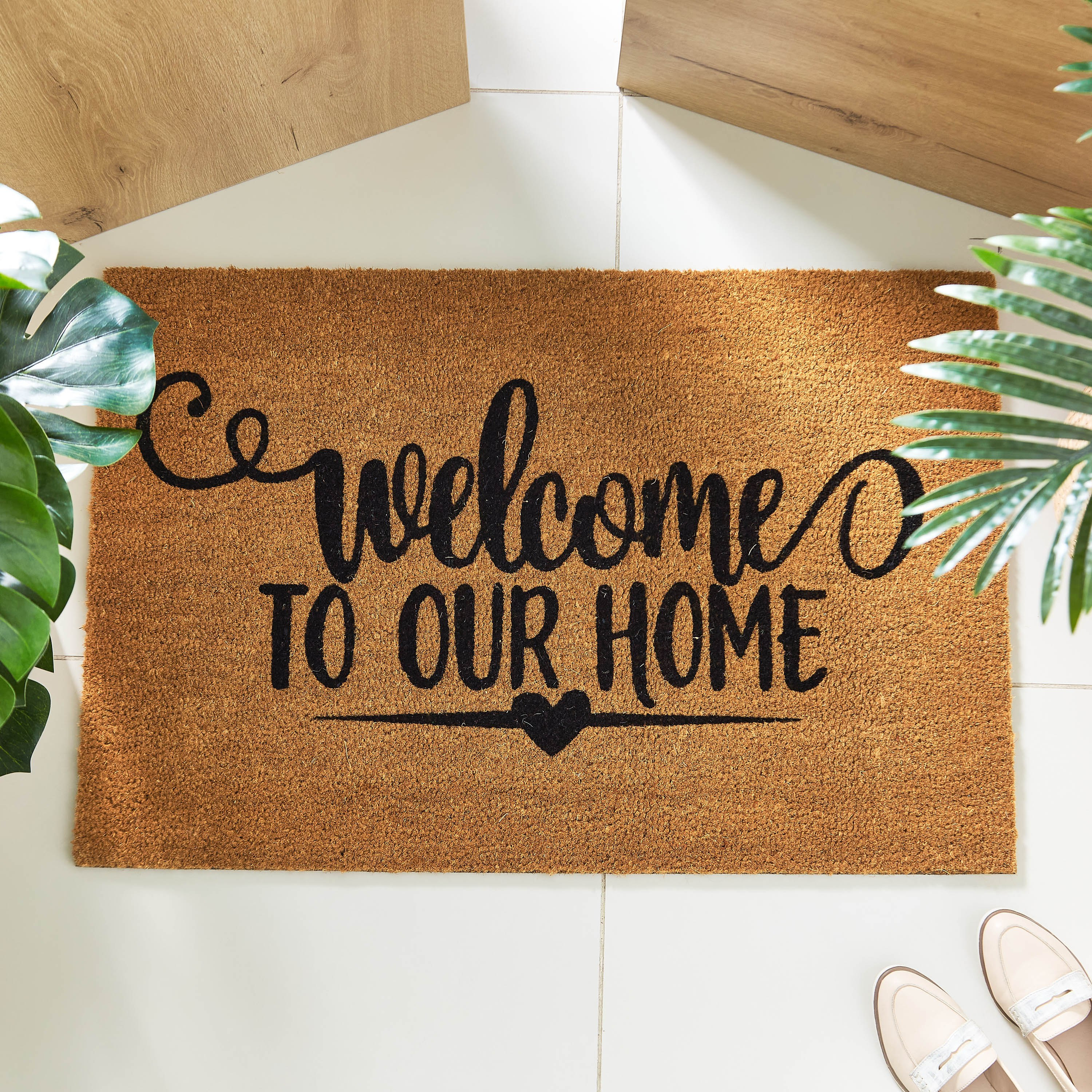 سجادة باب من ألياف جوز الهند بطبعات ويلكم تو أور هوم - 60x90 سم-hbxhomeware-hbxlivingroom-image-2