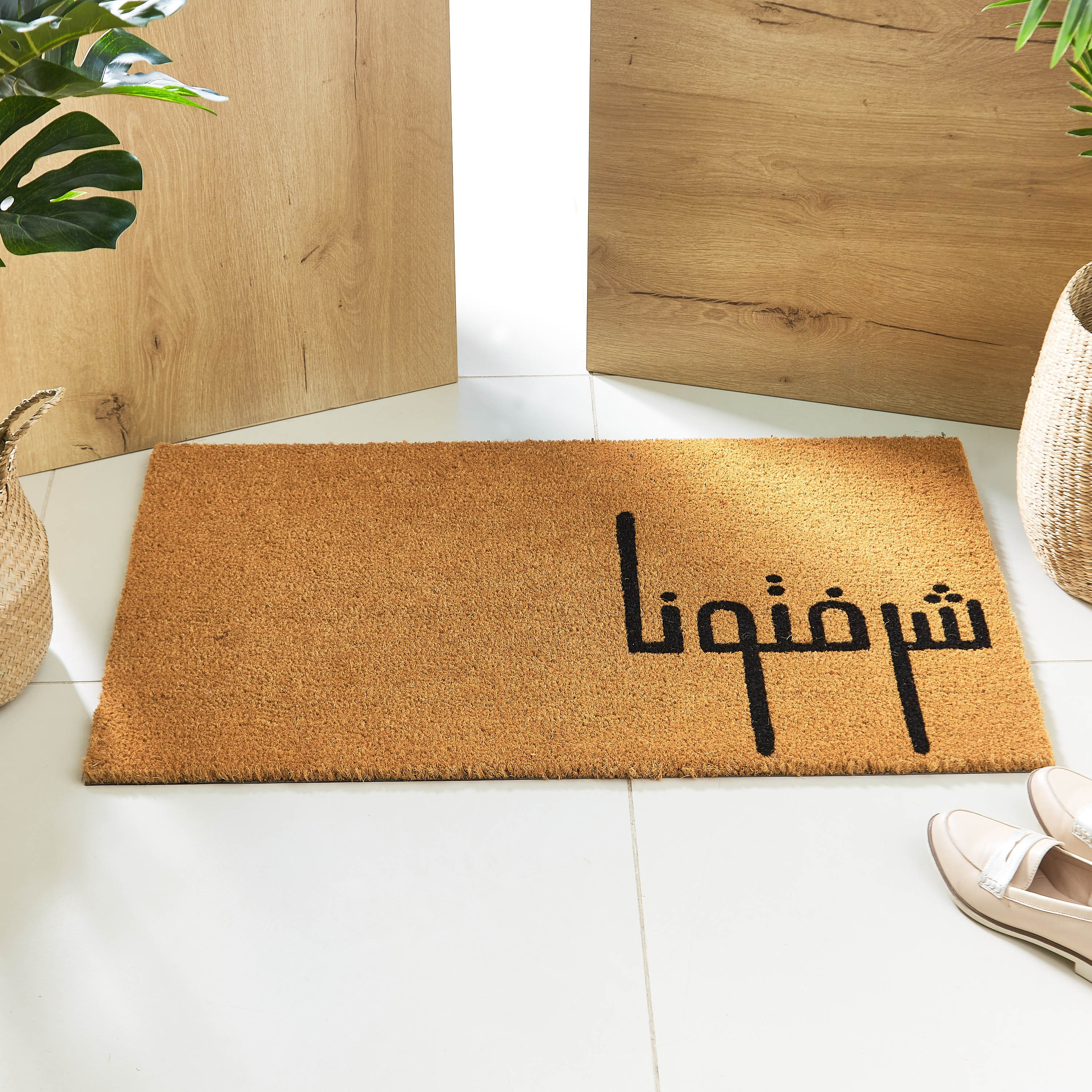 سجادة باب من ألياف جوز الهند بطبعات ترحيب - 60×90 سم-hbxhomeware-hbxlivingroom-image-1