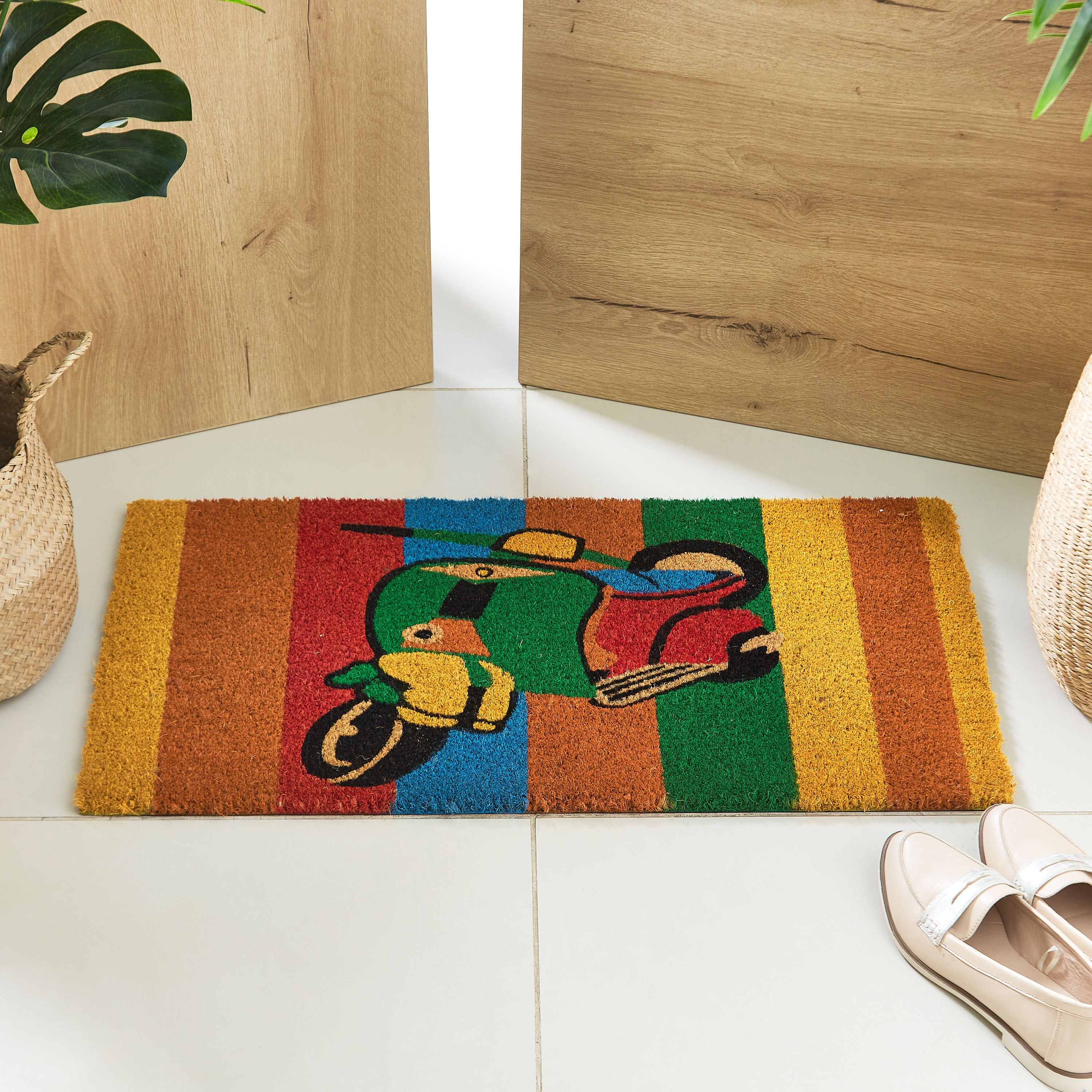 Indie Vibe Scooter Printed Coir Doormat - 40x75 cm-hbxhomeware-hbxlivingroom-image-1
