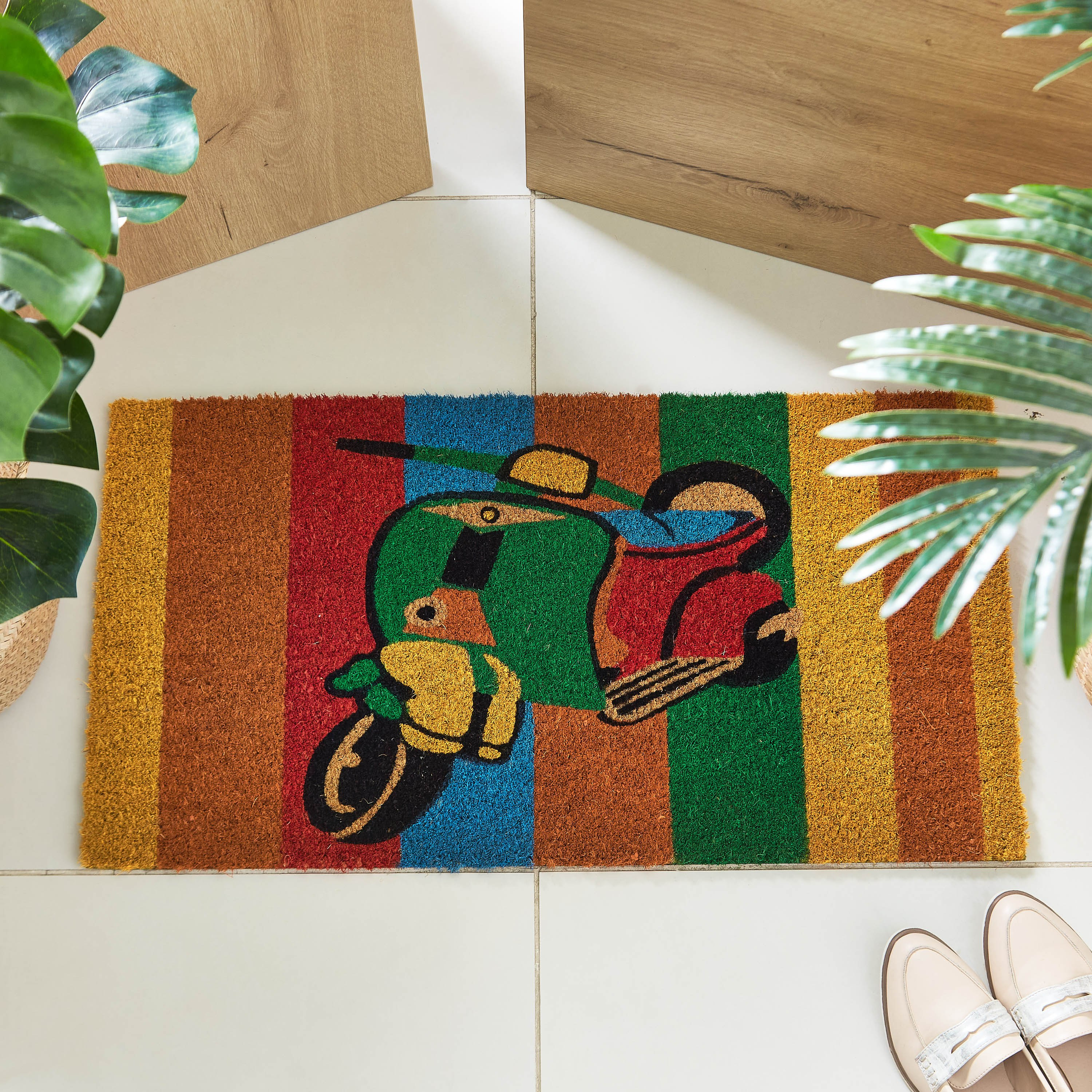 Indie Vibe Scooter Printed Coir Doormat - 40x75 cm-hbxhomeware-hbxlivingroom-image-2