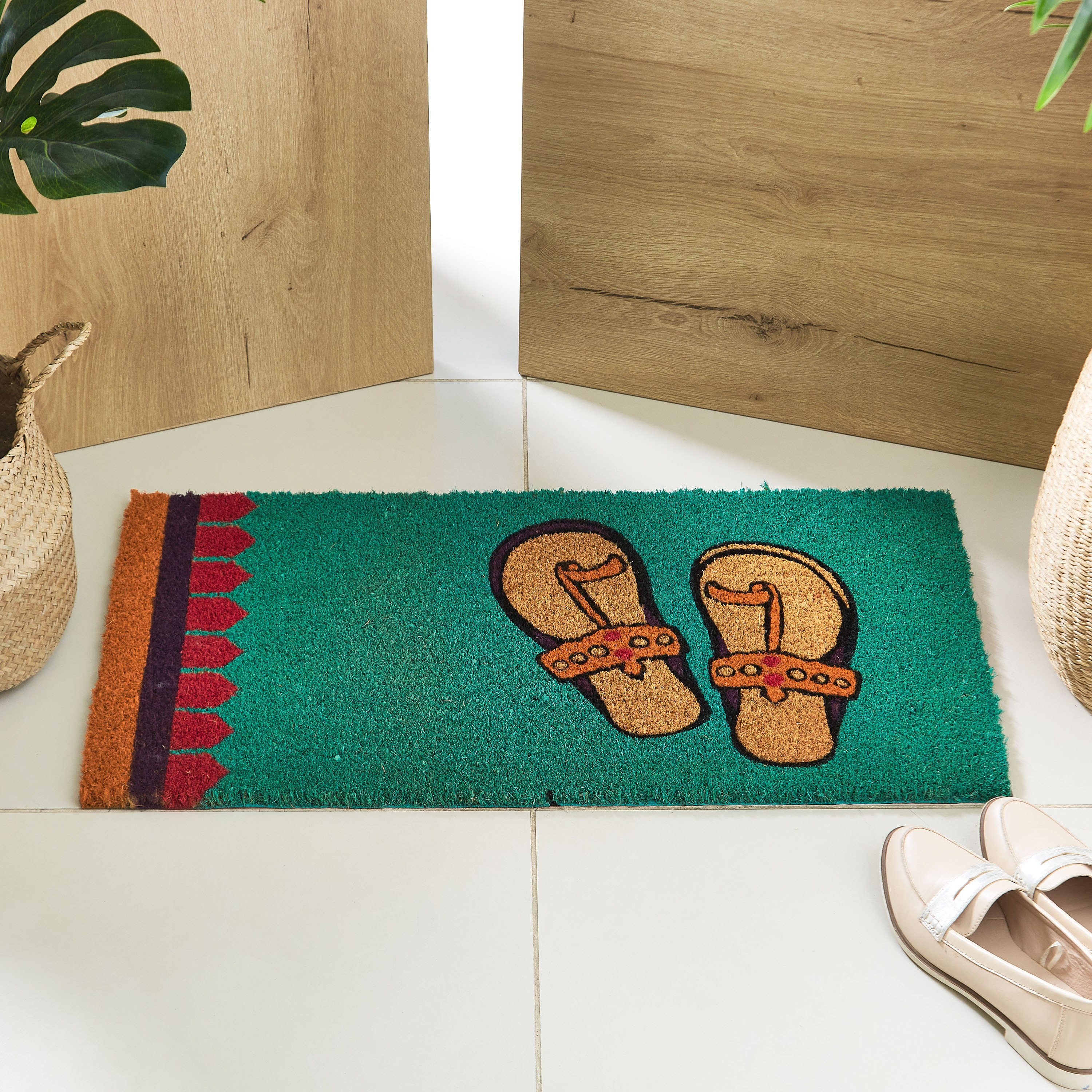 Indie Vibe Hazel Printed Coir Doormat with PVC Back - 40x75 cm-hbxhomeware-hbxlivingroom-image-1