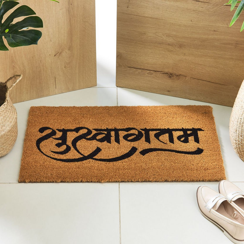 Indie Vibe Suswagatam Printed Coir Doormat - 45x75 cm-Door Mats-image-0