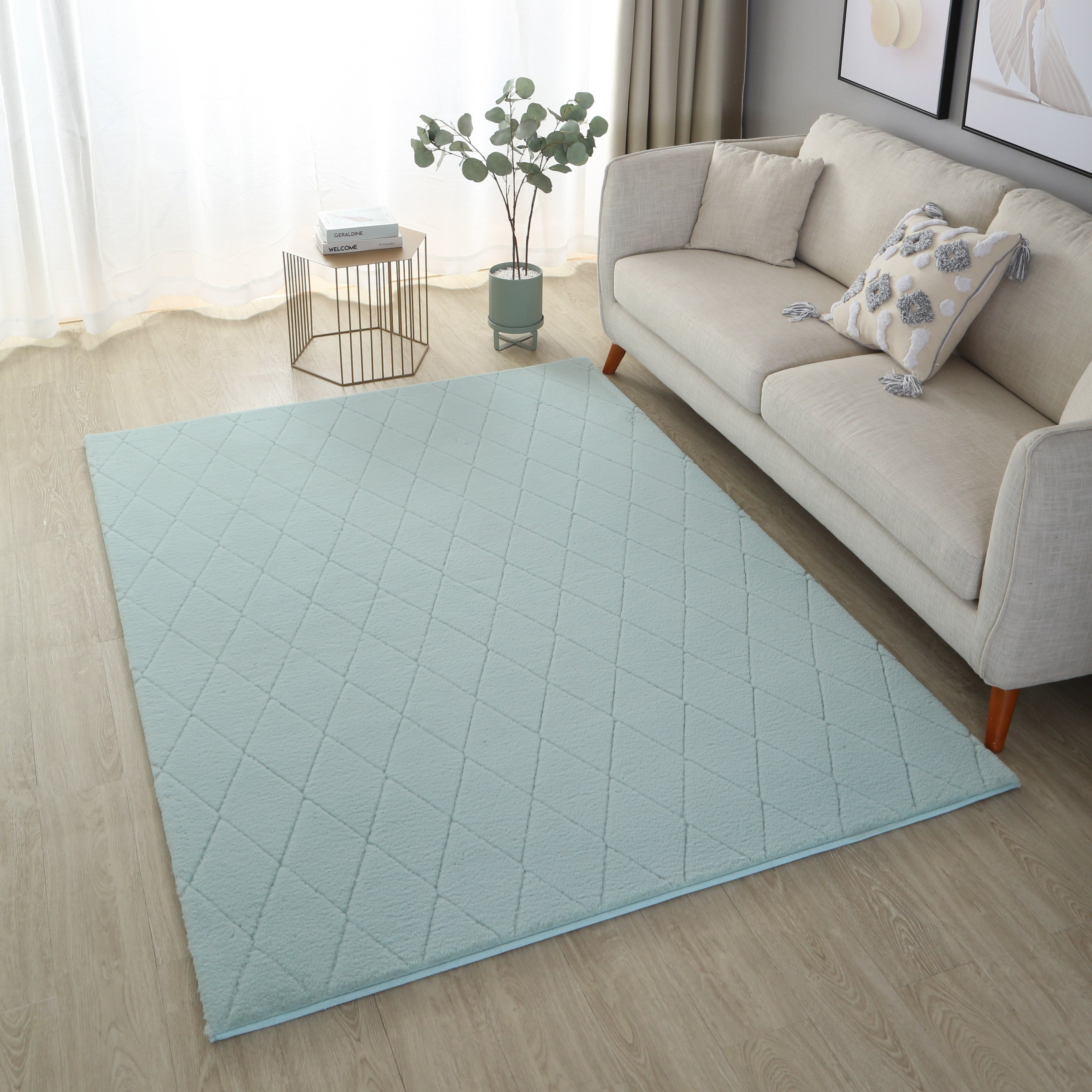سجادة فرو أرنب مخيّطة من جوريك - 110x160 سم-hbxdecorandfurnishings-floorcoverings-rugs-image-1