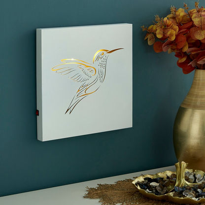 Orla 8-LED Bird Spray Painted Frame - 30x2.8x30 cms