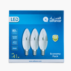 LED 3-Piece Candle Bulb Set - E14 6W 480 lumen Warm White