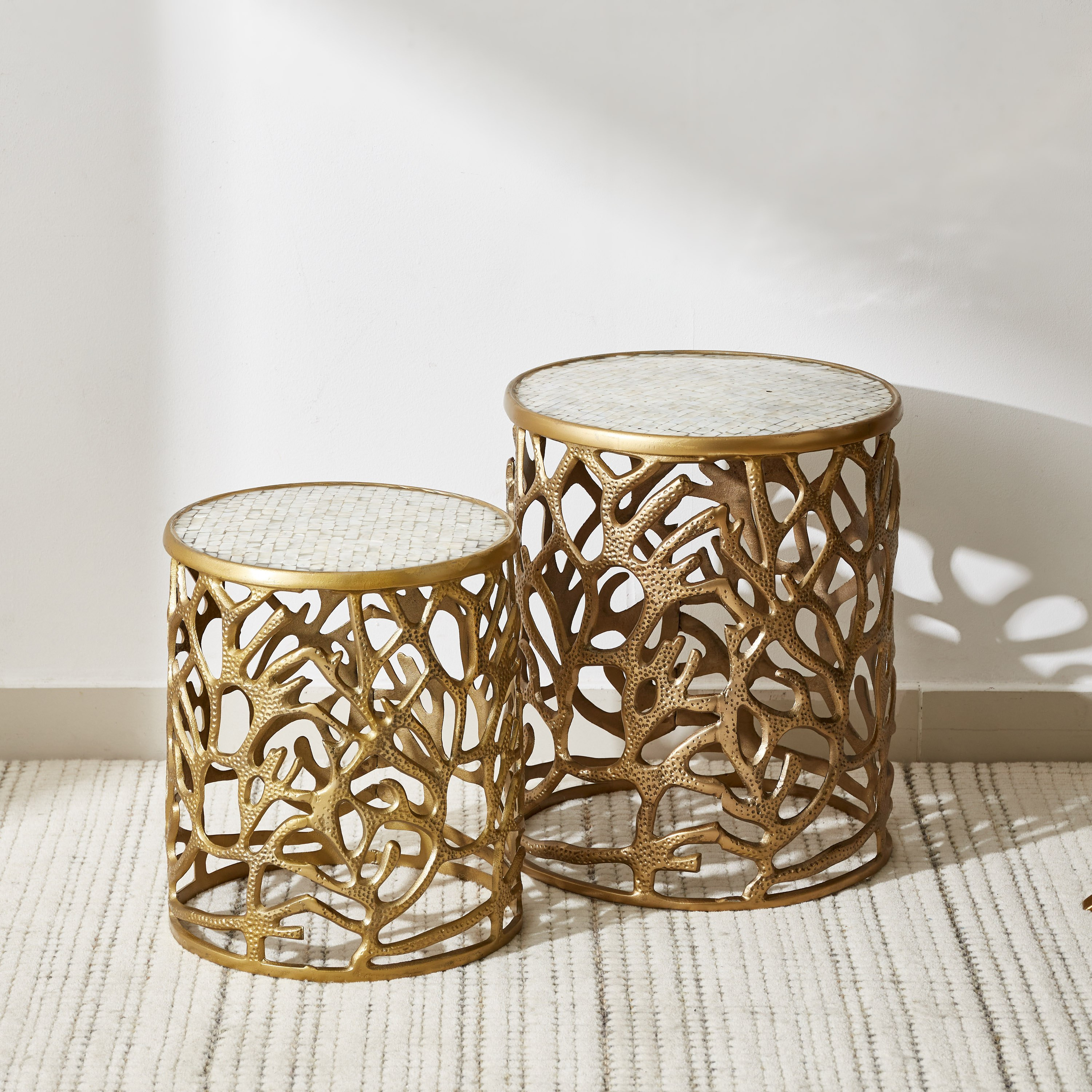 طاولة جانبية ألومنيوم من إيڤوري - طقم قطعتين-hbxfurniture-livingroom-endtables-image-1