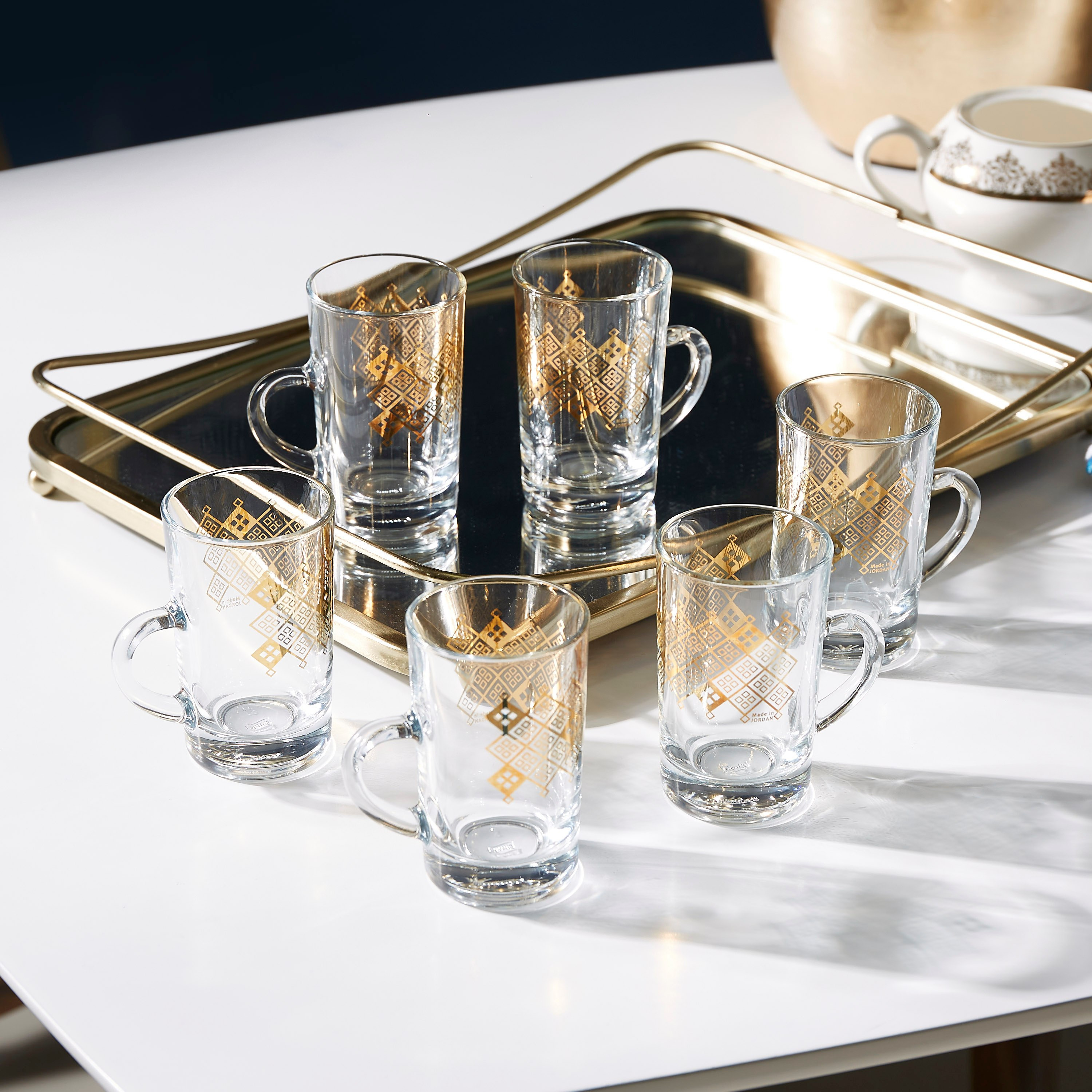 طقم أكواب شاي سباركل ذهبيّة بمقابض 6 قطع من ديملاج-hbxhomeware-hbxkitchen-image-1