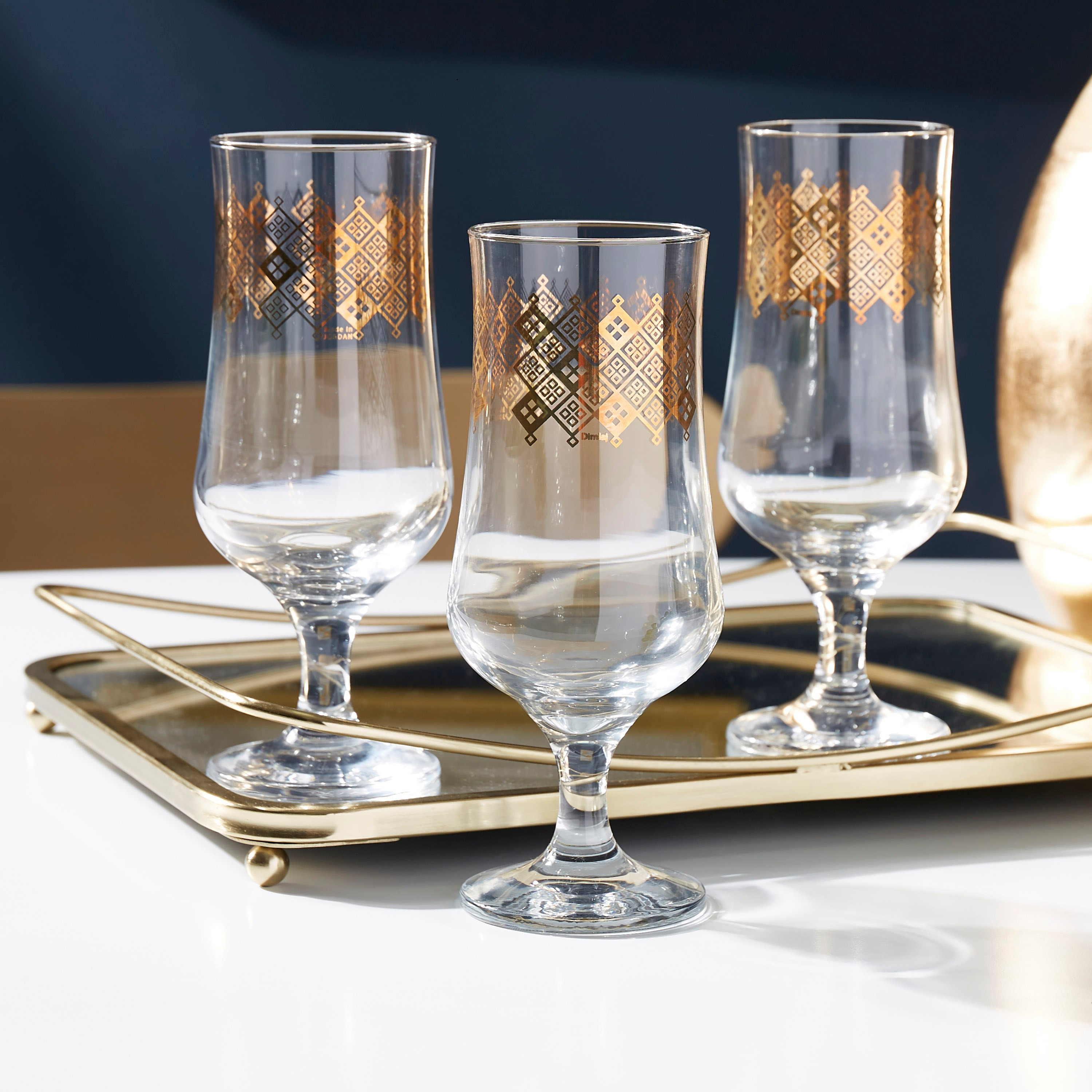 طقم كاسات طويلة سباركل ذهبية 3 قطع من ديملاج - 385 مل-hbxhomeware-hbxkitchen-image-1