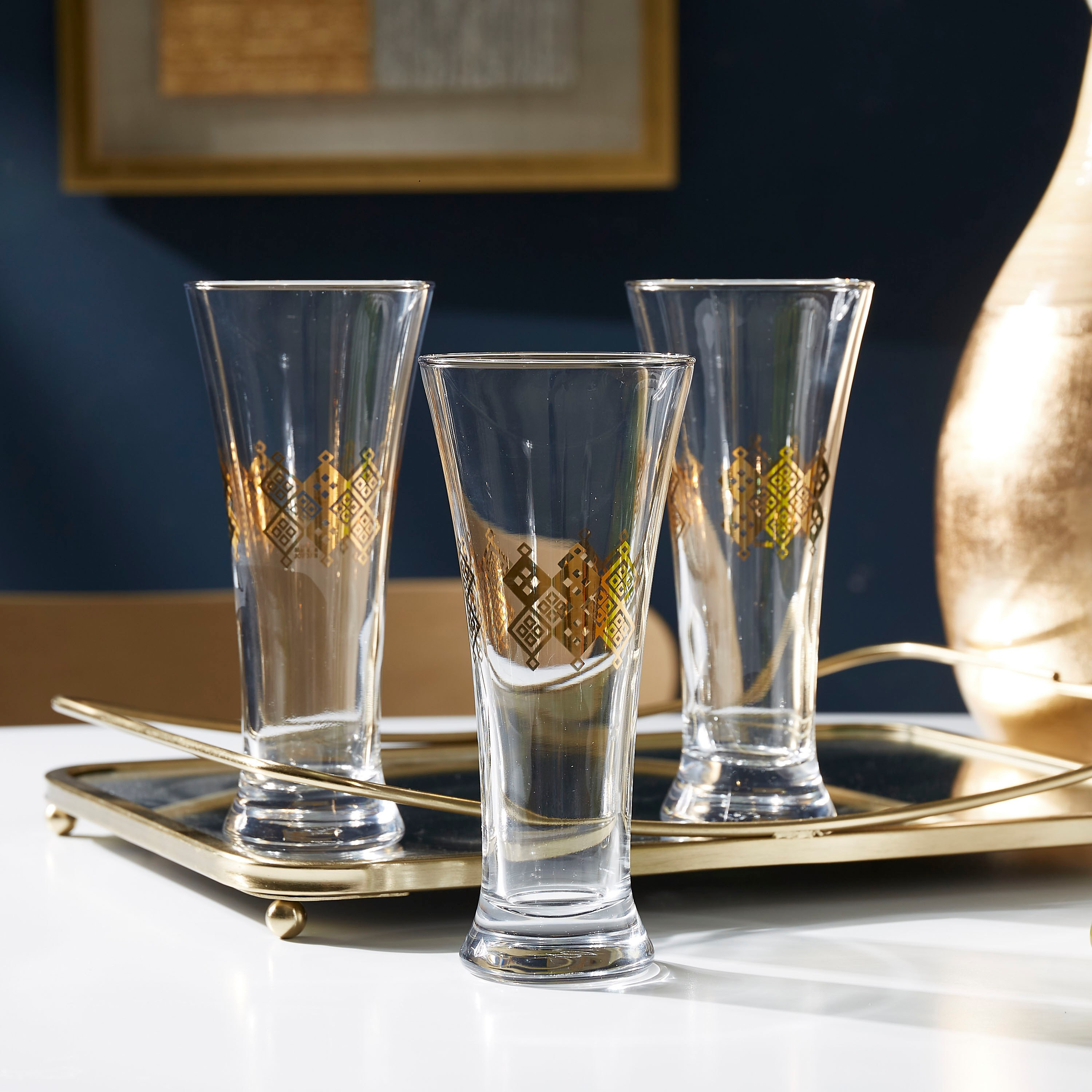 Dimlaj Sparkle Gold 3-Piece Tea Tumbler Set - 320 ml-hbxhomeware-hbxkitchen-image-1