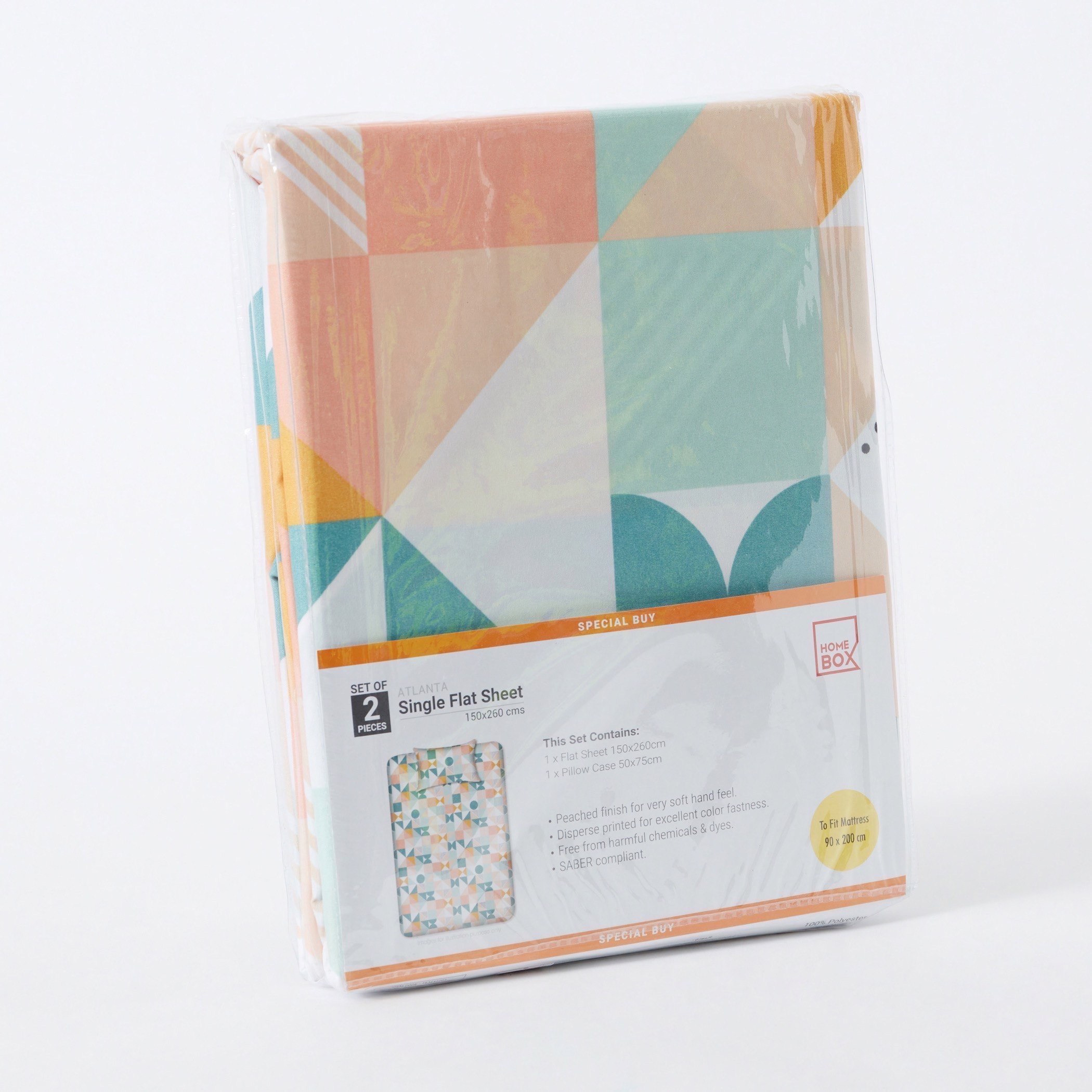 طقم شرشف مسطح فردي مايكروفايبر بطبعات قطعتين من أتلانتا كورا - 150x260 سم-hbxhomeware-hbxbedroom-image-7