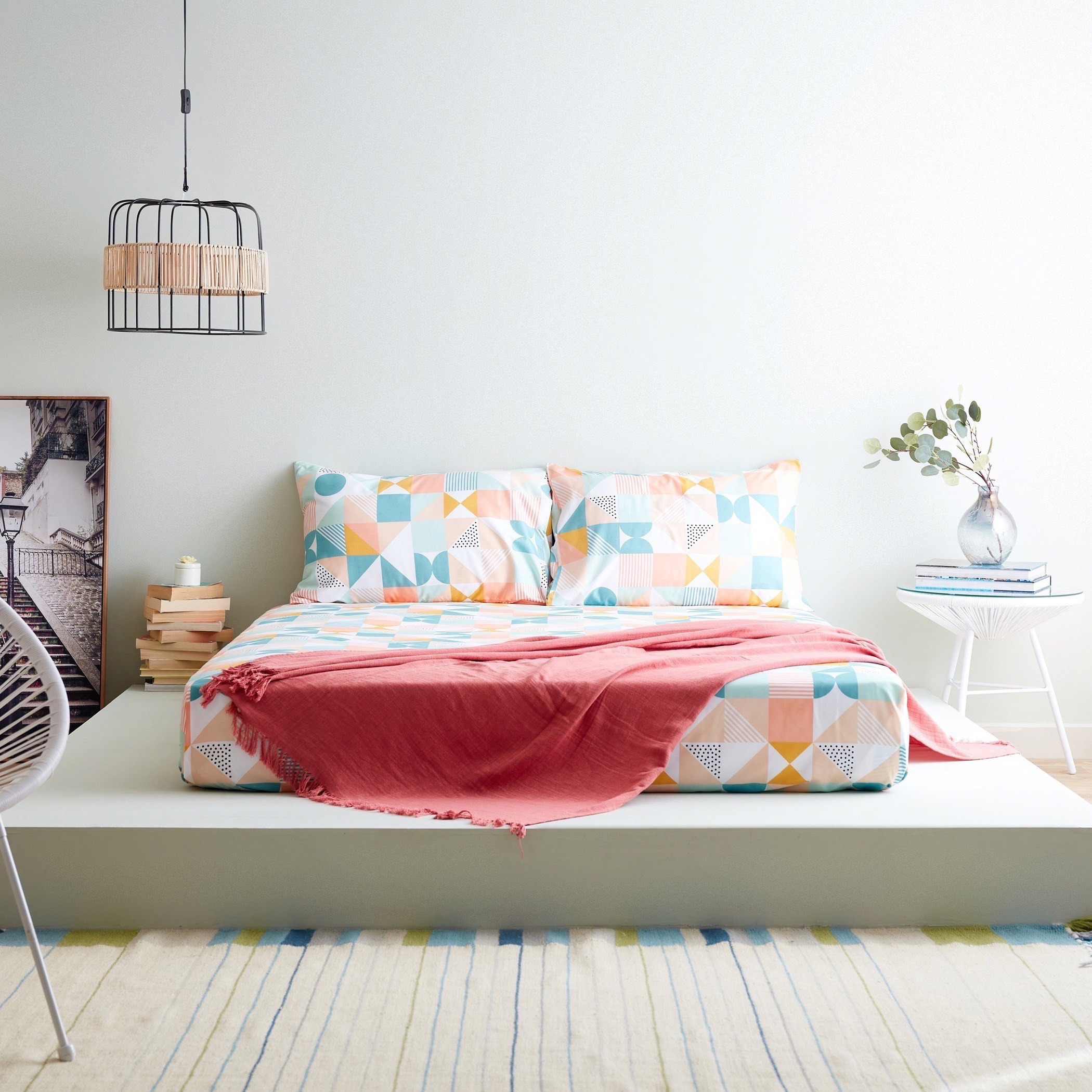 طقم شرشف مسطح كينج ألياف دقيقة بطبعات 3 قطع من أتلانتا كورا- 240x260سم-hbxhomeware-hbxbedroom-image-5