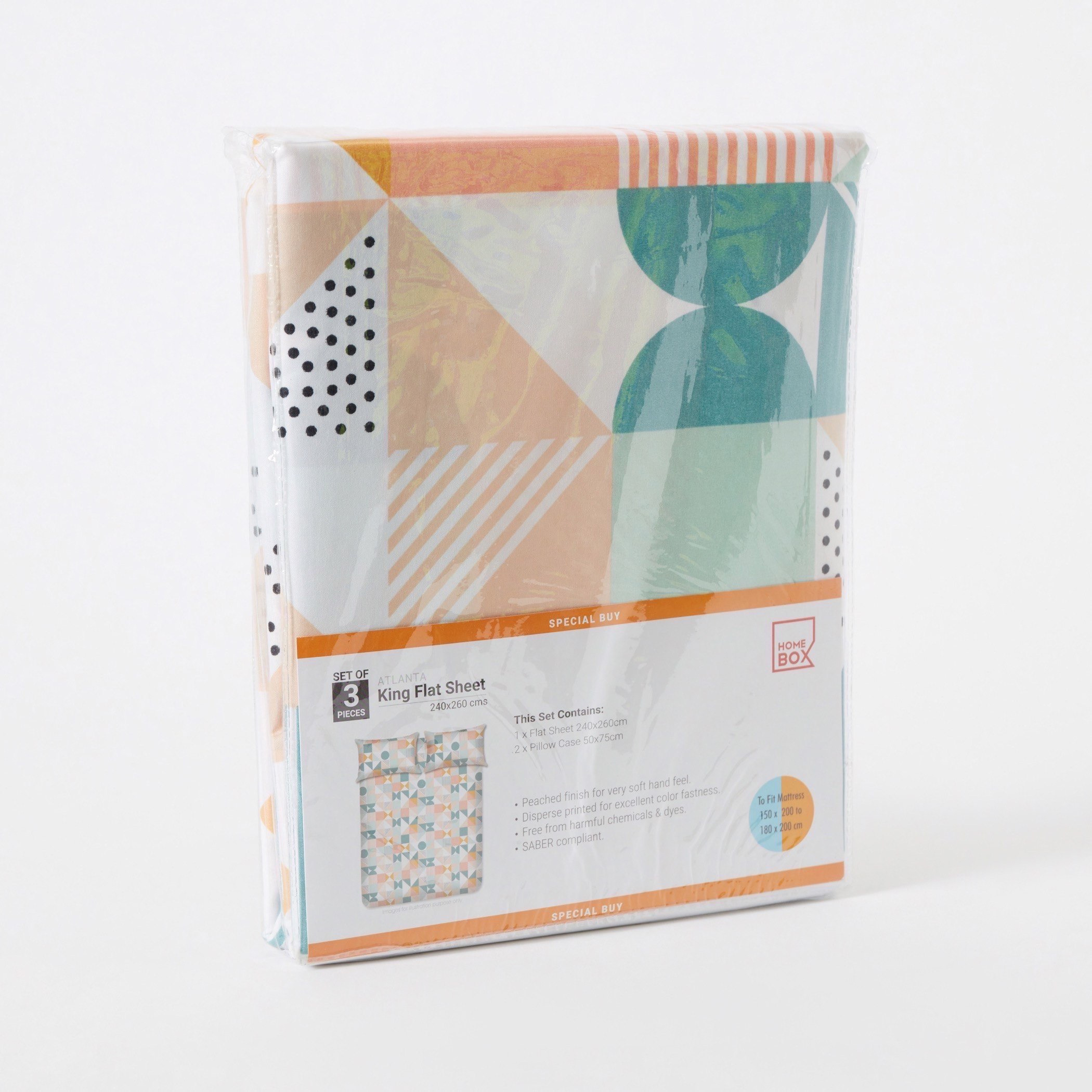 طقم شرشف مسطح كينج ألياف دقيقة بطبعات 3 قطع من أتلانتا كورا- 240x260سم-hbxhomeware-hbxbedroom-image-6