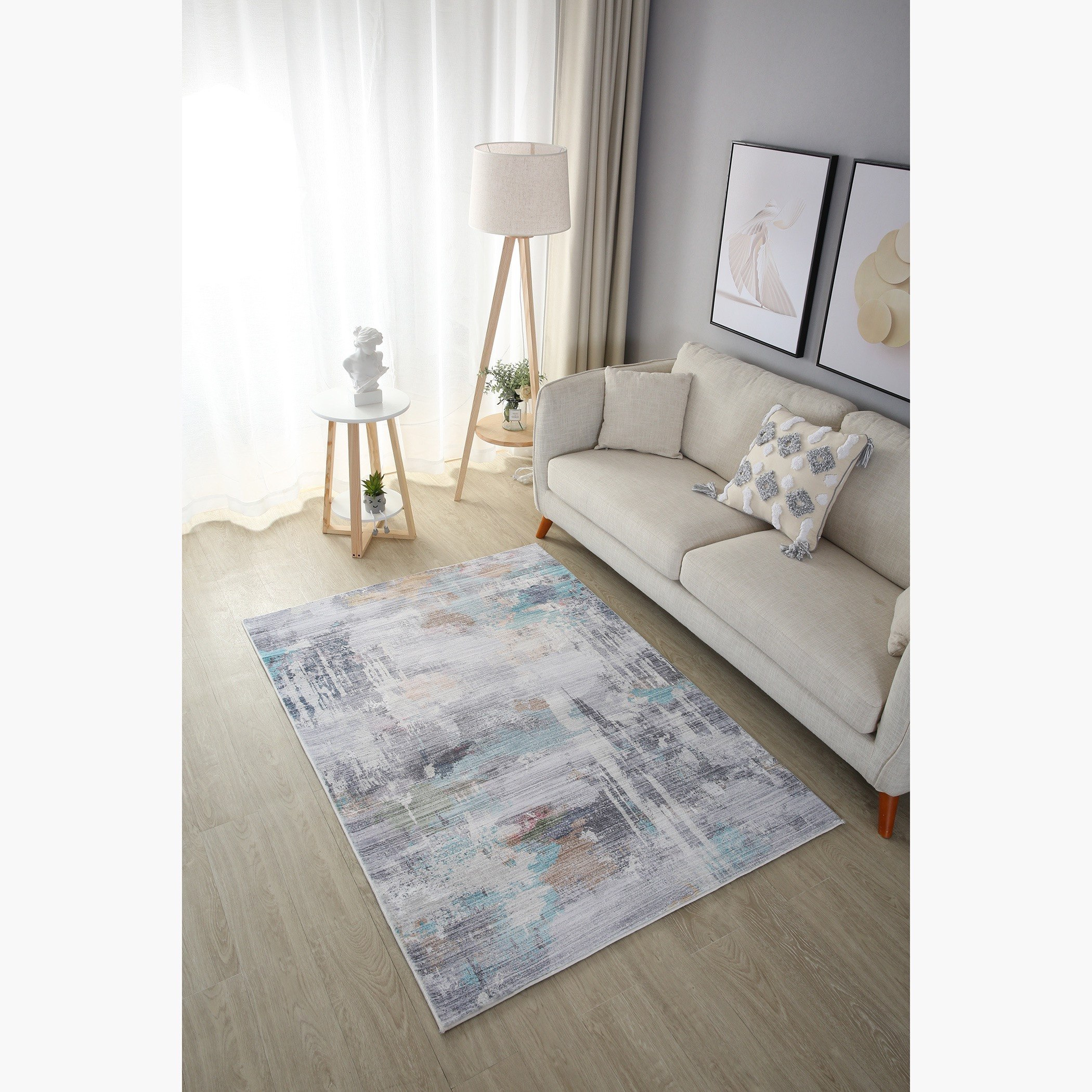 Bristol Harlow Stripes Printed Plush Fur Rug - 120x170 cm-hbxdecorandfurnishings-floorcoverings-rugs-image-1