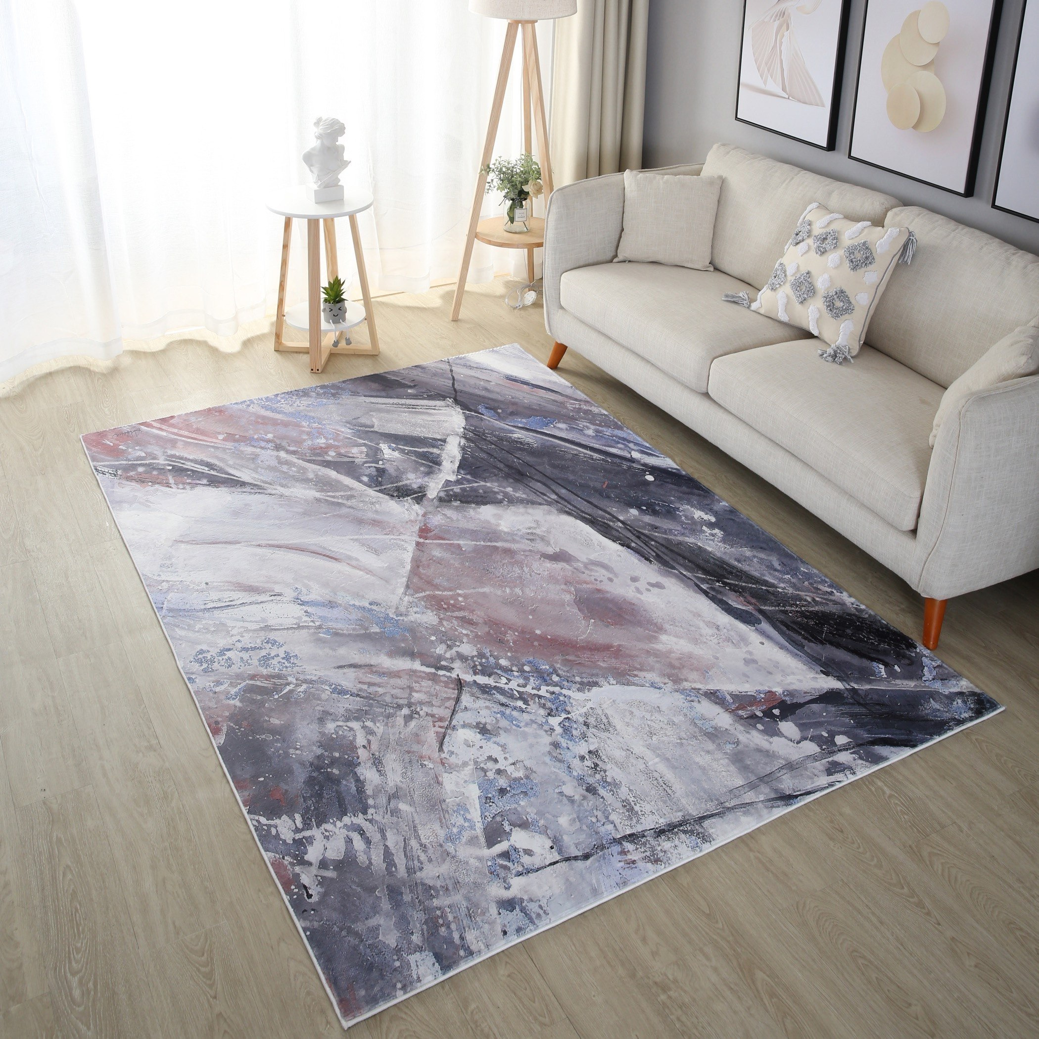 Milan Dalton Printed Plush Fur Rug - 160x230 cm-hbxdecorandfurnishings-floorcoverings-rugs-image-1