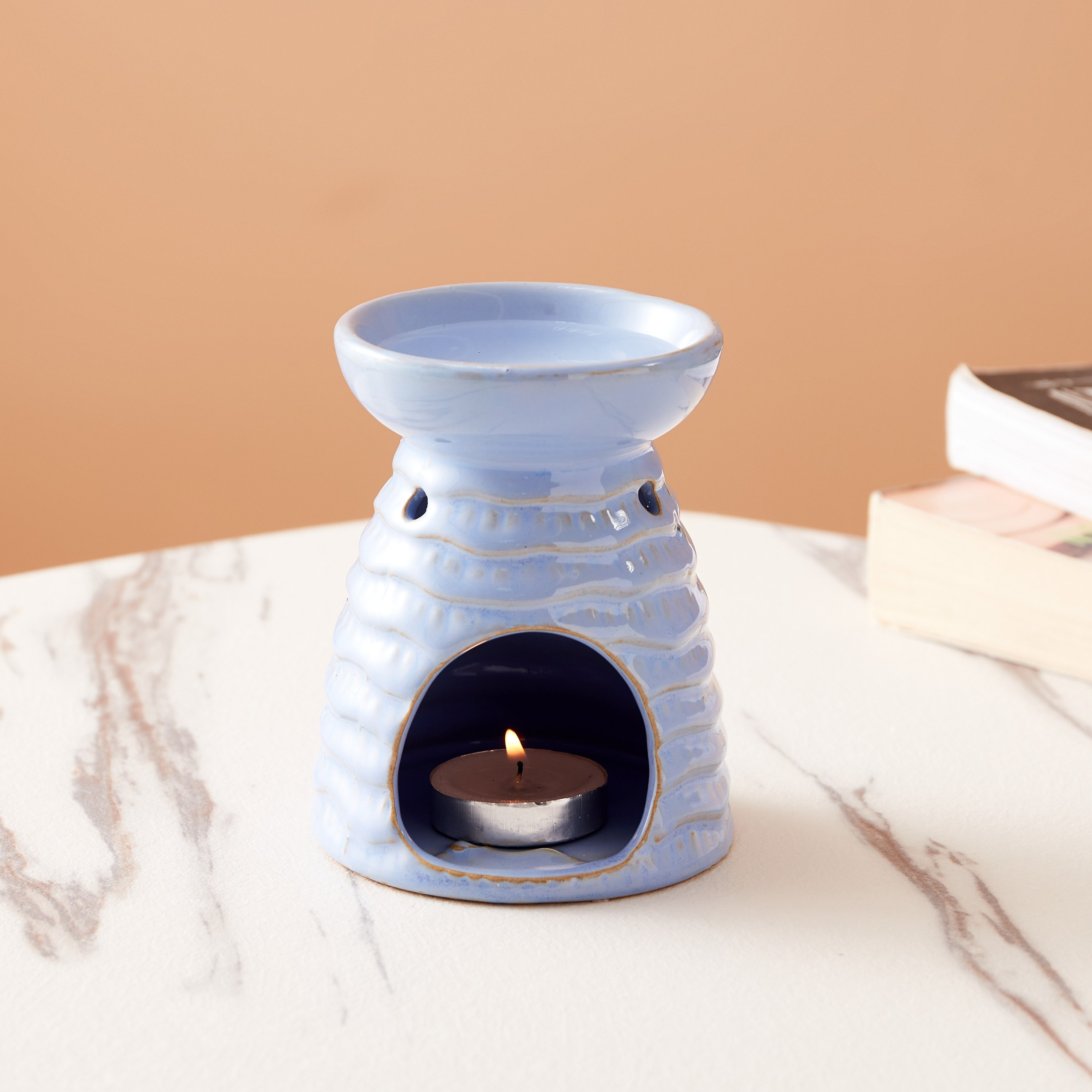 مبخرة زيوت سيراميك بتصميم مخروطي من زيتا - 10x10x12 سم-hbxbedroom-homefragrance-oilburners-image-1