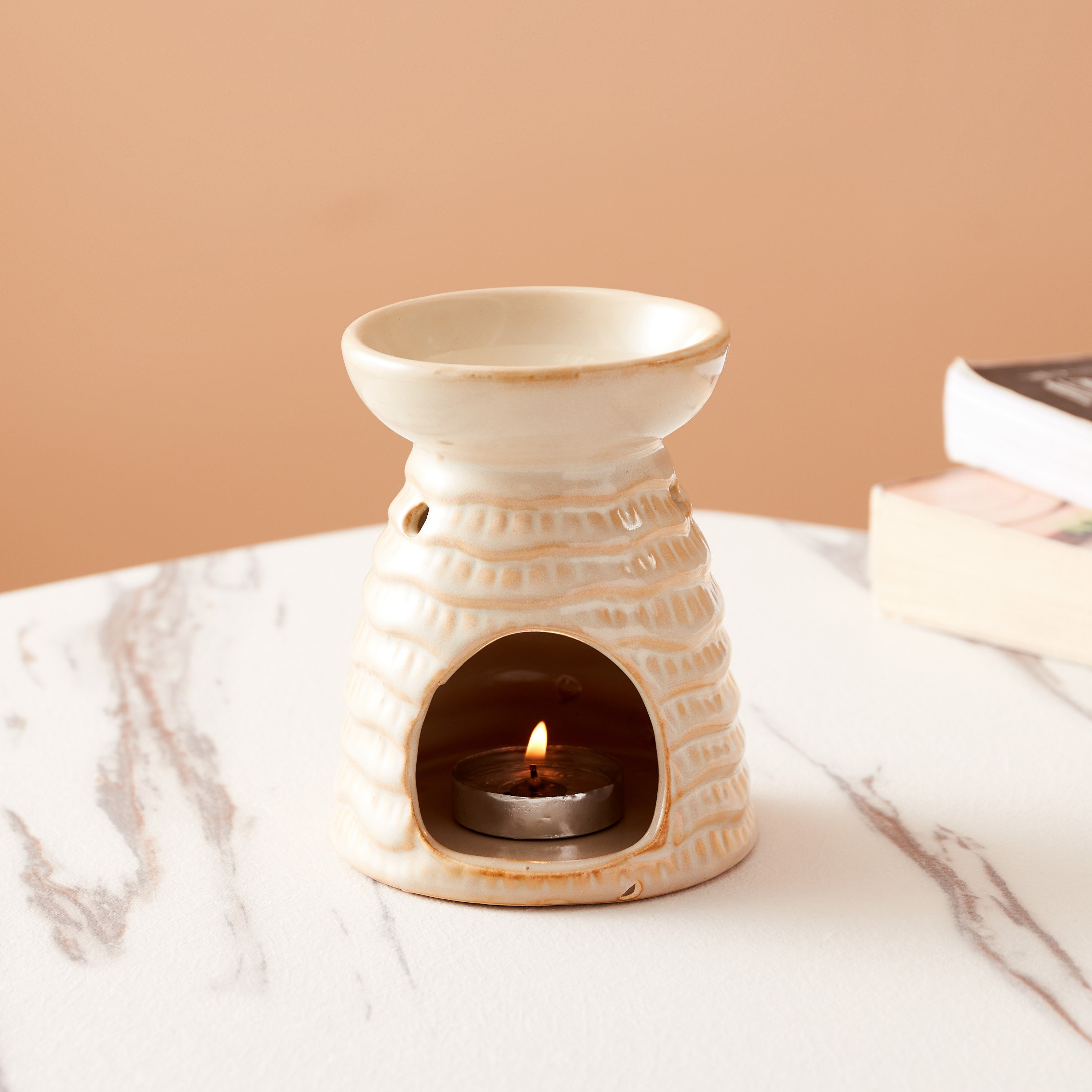 مبخرة زيوت سيراميك بتصميم مخروطي من زيتا - 10x10x12 سم-hbxbedroom-homefragrance-oilburners-image-1