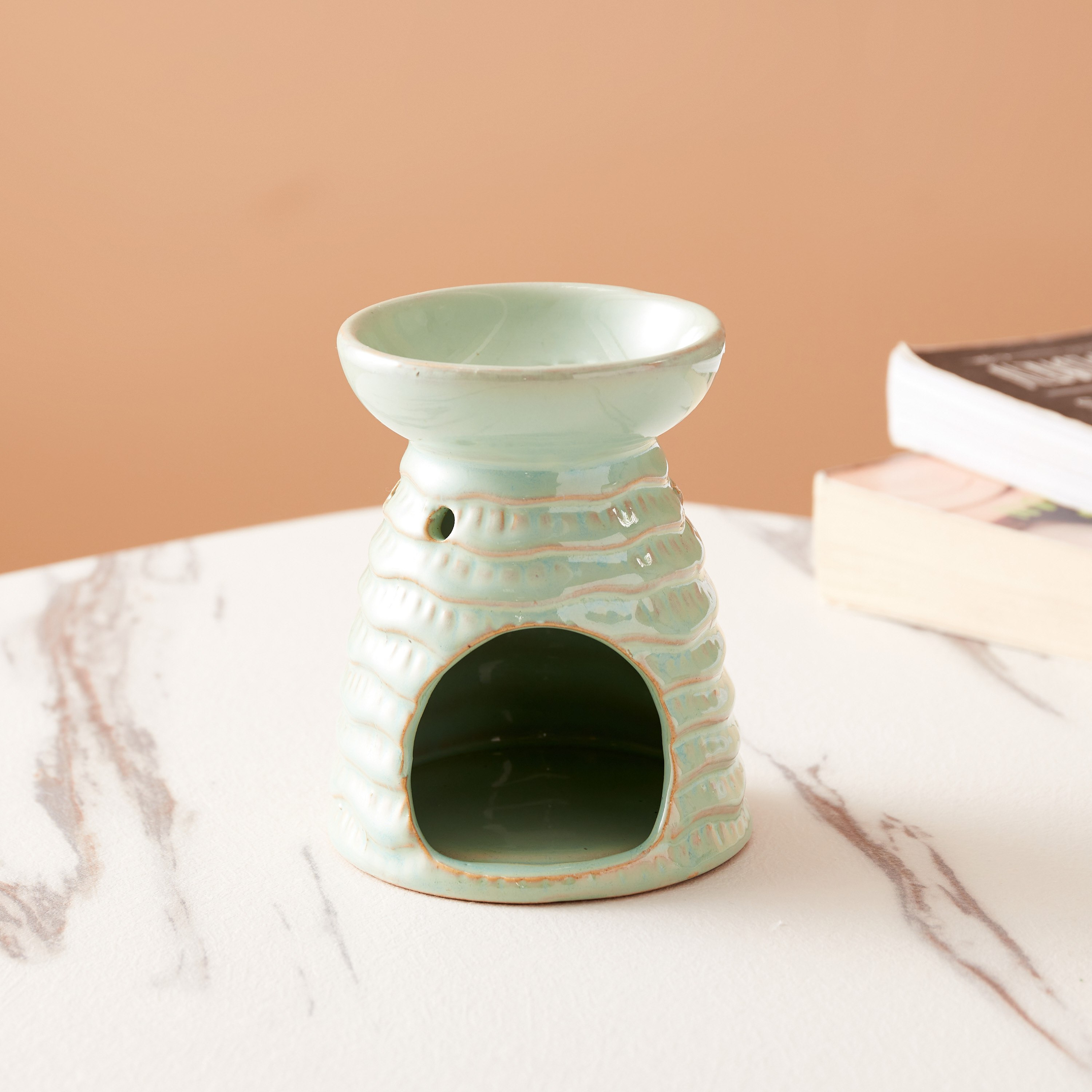 مبخرة زيوت سيراميك بتصميم مخروطي من زيتا - 10x10x12 سم-hbxbedroom-homefragrance-oilburners-image-2