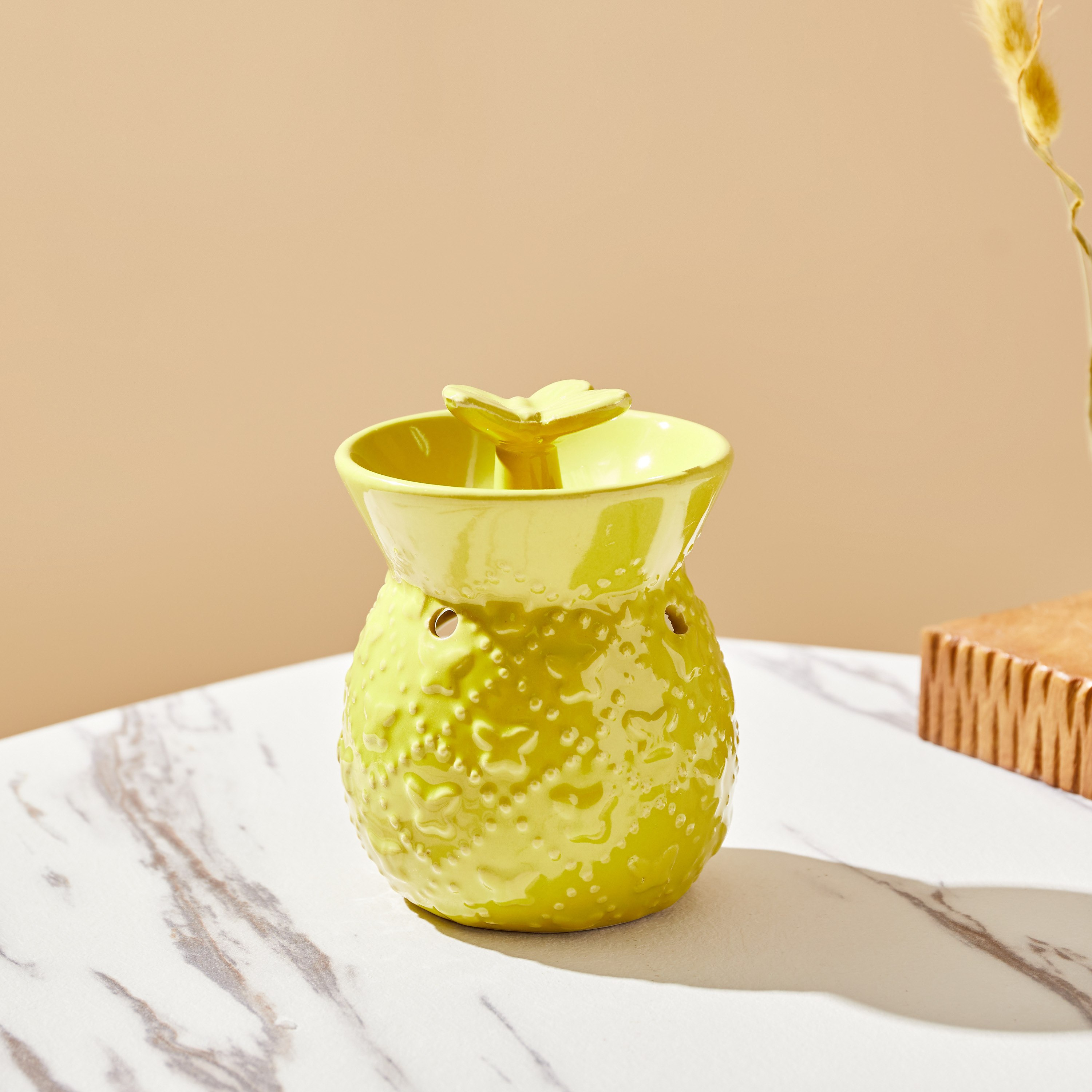 Zeta Butterfly Top Ceramic Oil Burner - 9x9x12 cm-hbxbedroom-homefragrance-oilburners-image-3